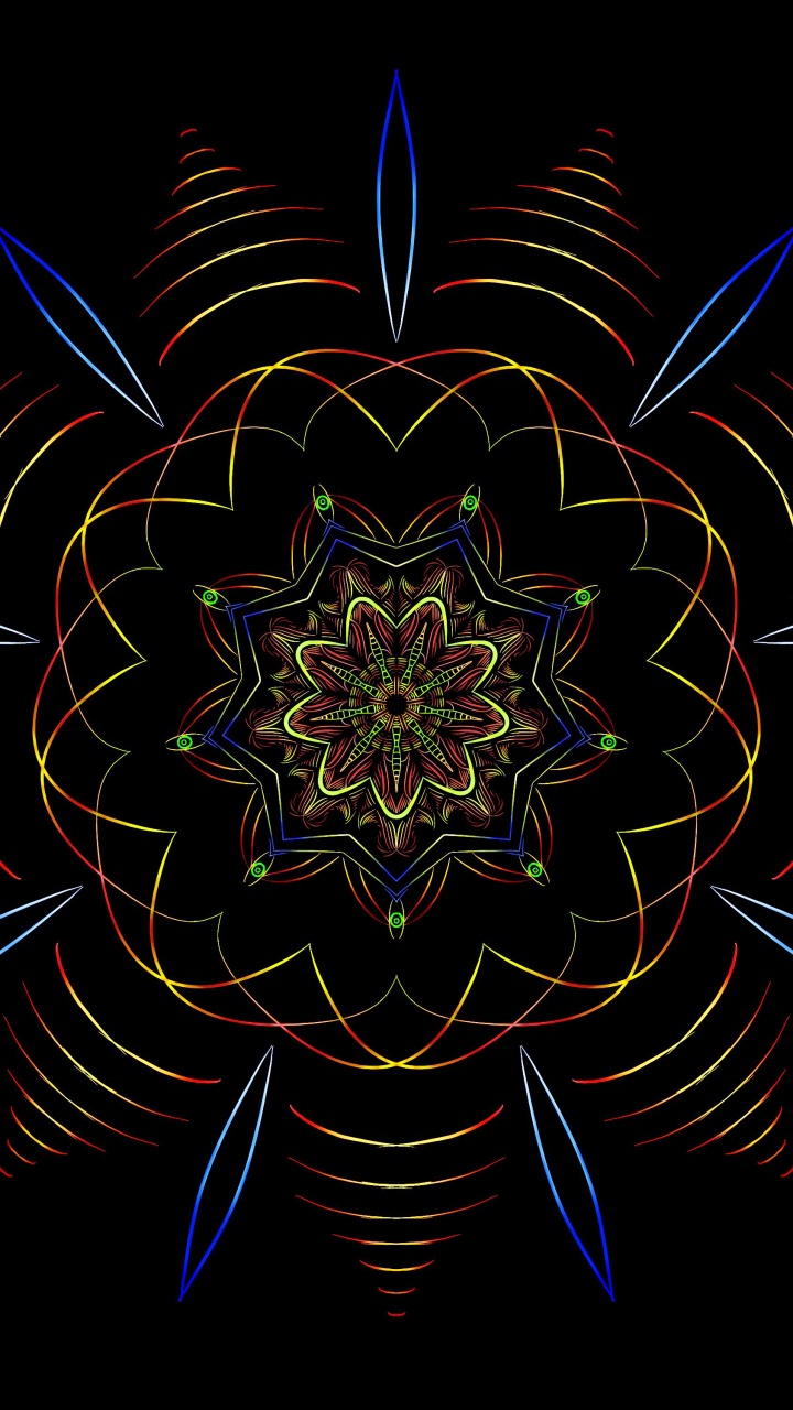 Ilustración de Flor Azul y Blanca. Wallpaper in 720x1280 Resolution