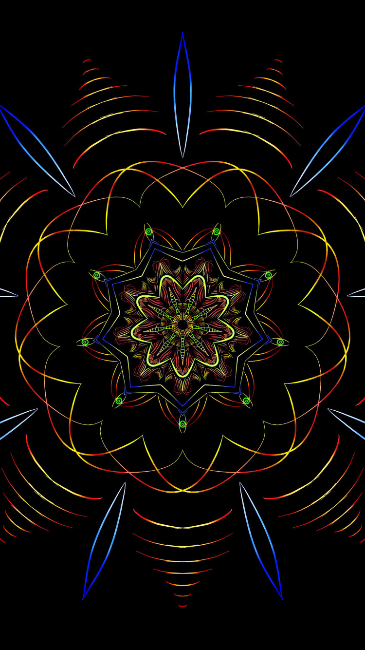 Ilustración de Flor Azul y Blanca. Wallpaper in 750x1334 Resolution