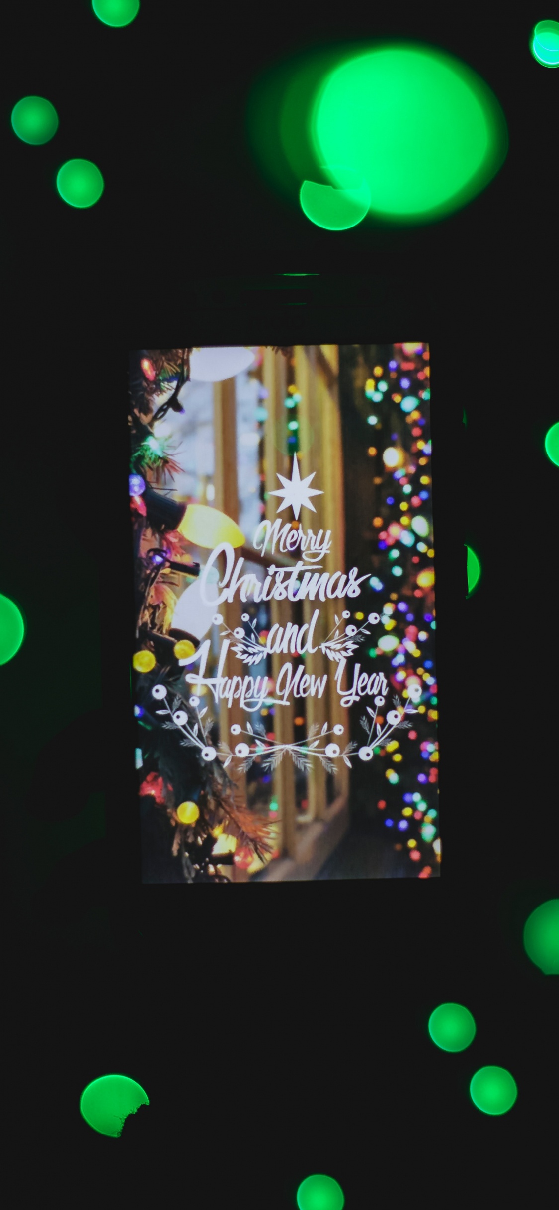 Christmas Day, Green, Light, Technology, Circle. Wallpaper in 1125x2436 Resolution