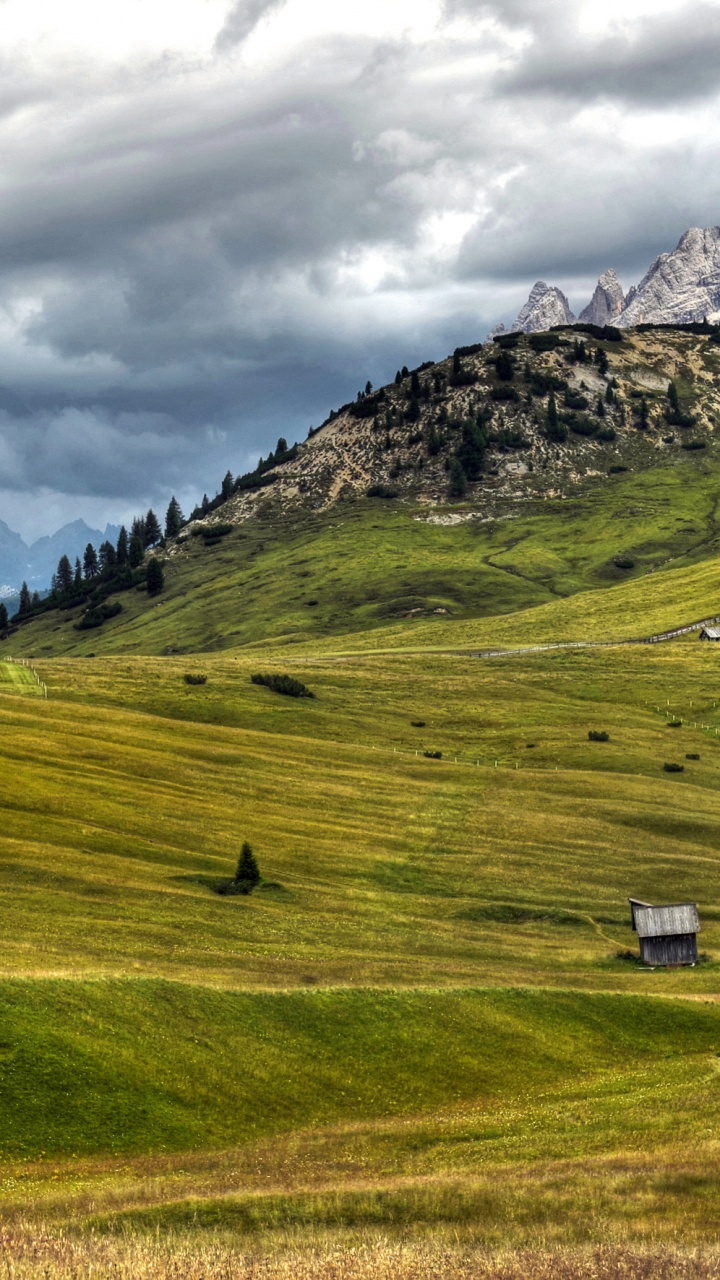 Green Grass Field Under Cloudy Sky During Daytime. Wallpaper in 720x1280 Resolution