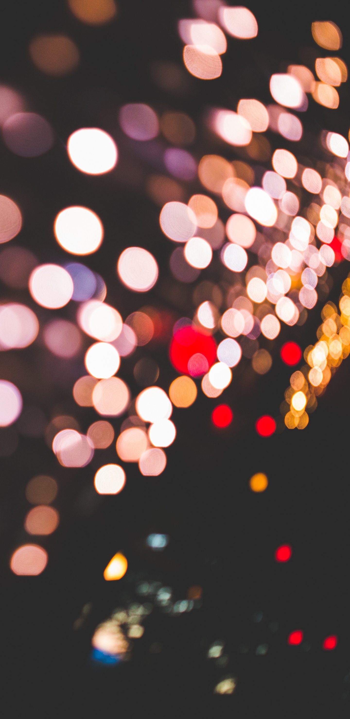 Lumières Bokeh Rouges et Blanches. Wallpaper in 1440x2960 Resolution