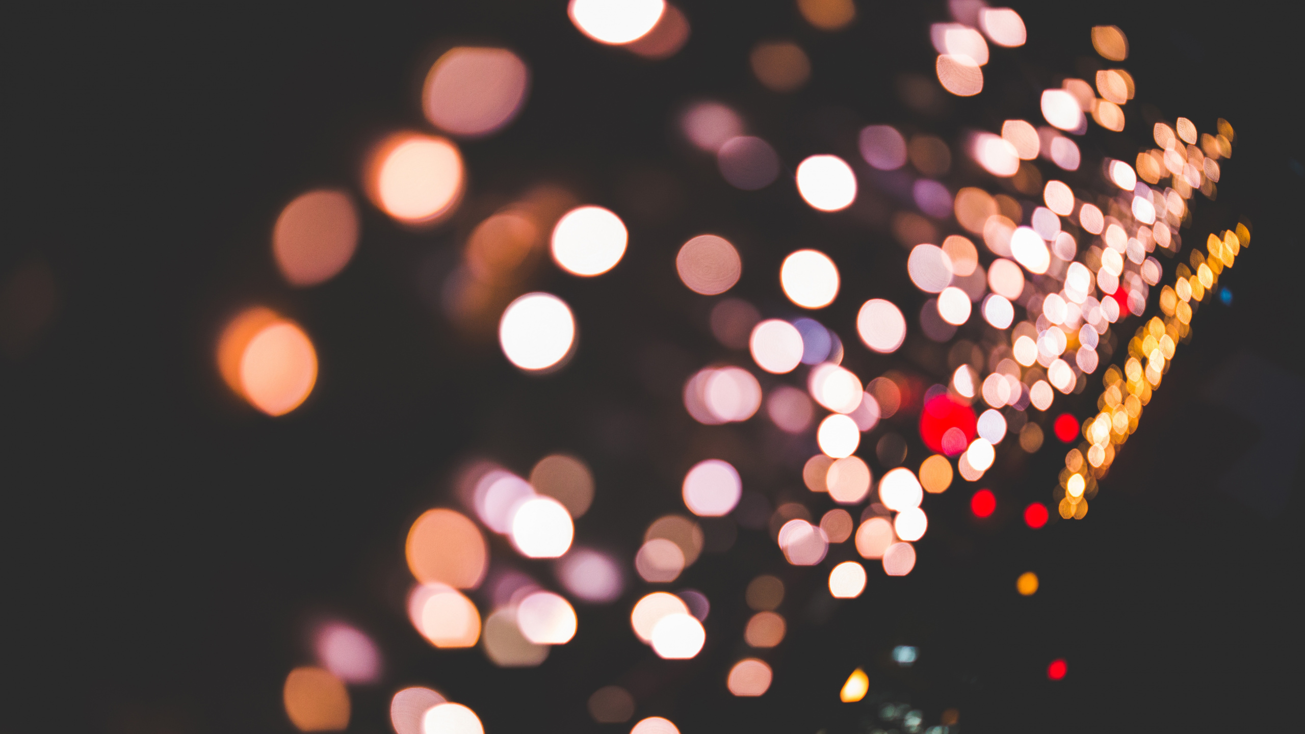 Lumières Bokeh Rouges et Blanches. Wallpaper in 2560x1440 Resolution