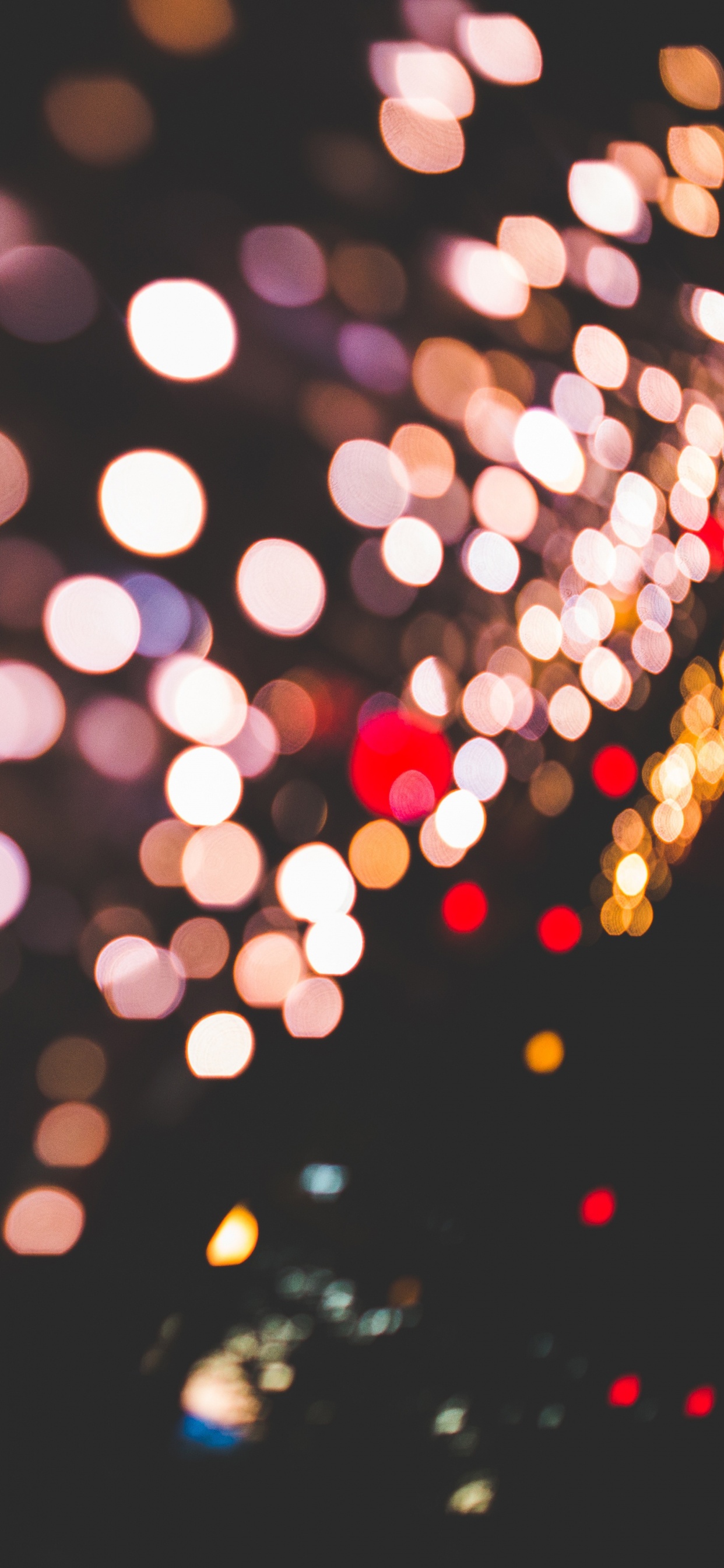 Luces Bokeh Rojas y Blancas. Wallpaper in 1242x2688 Resolution