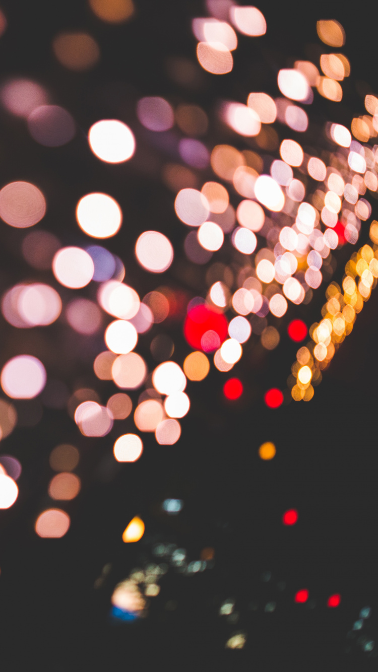 Luces Bokeh Rojas y Blancas. Wallpaper in 750x1334 Resolution