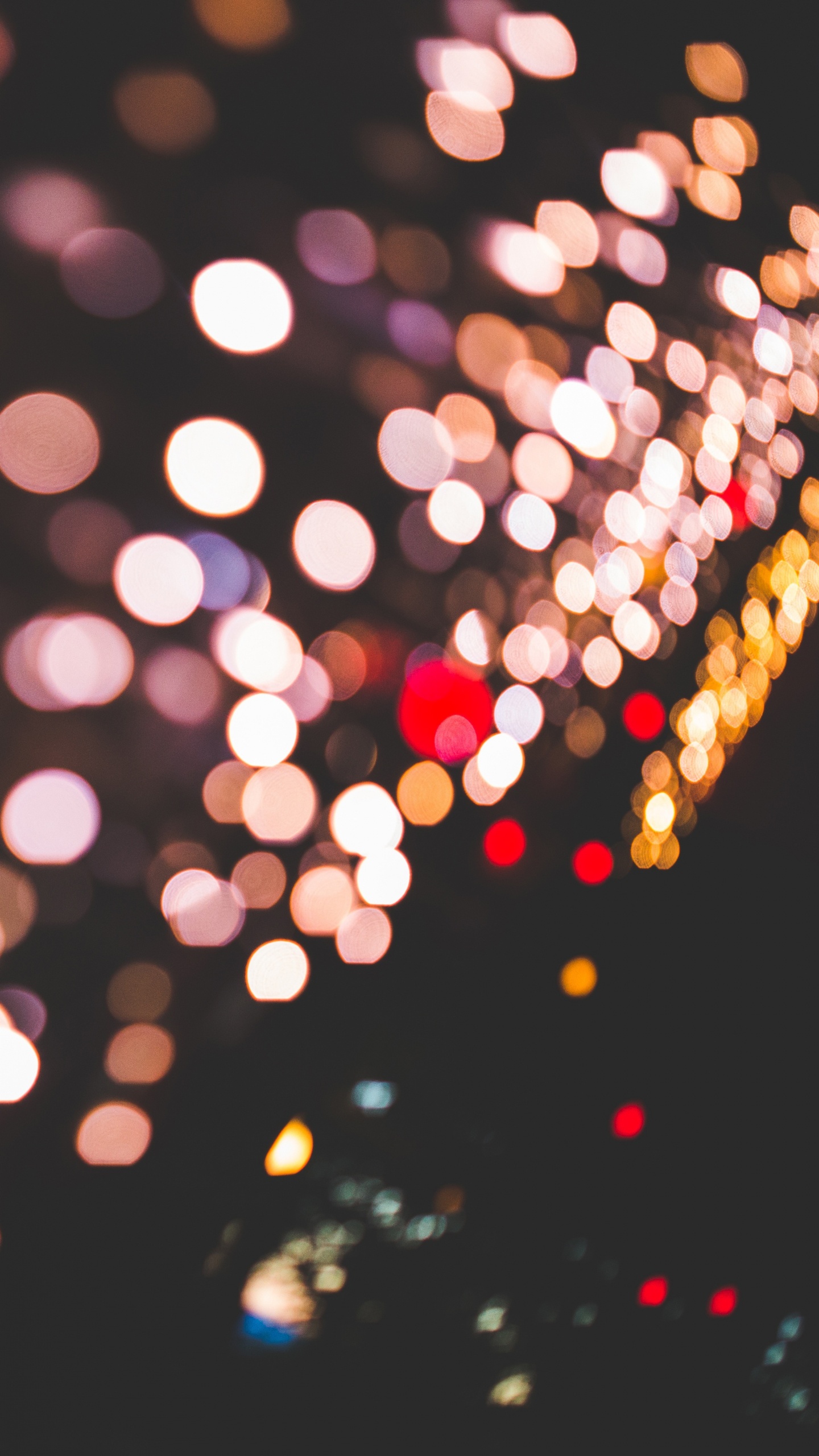 Rote Und Weiße Bokeh-Lichter. Wallpaper in 1440x2560 Resolution