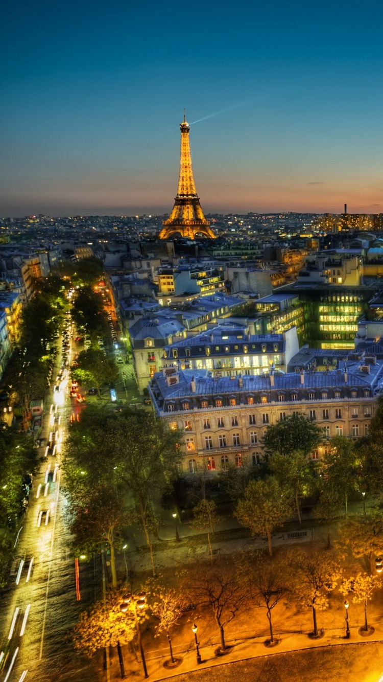 Aerial View of City During Night Time. Wallpaper in 750x1334 Resolution