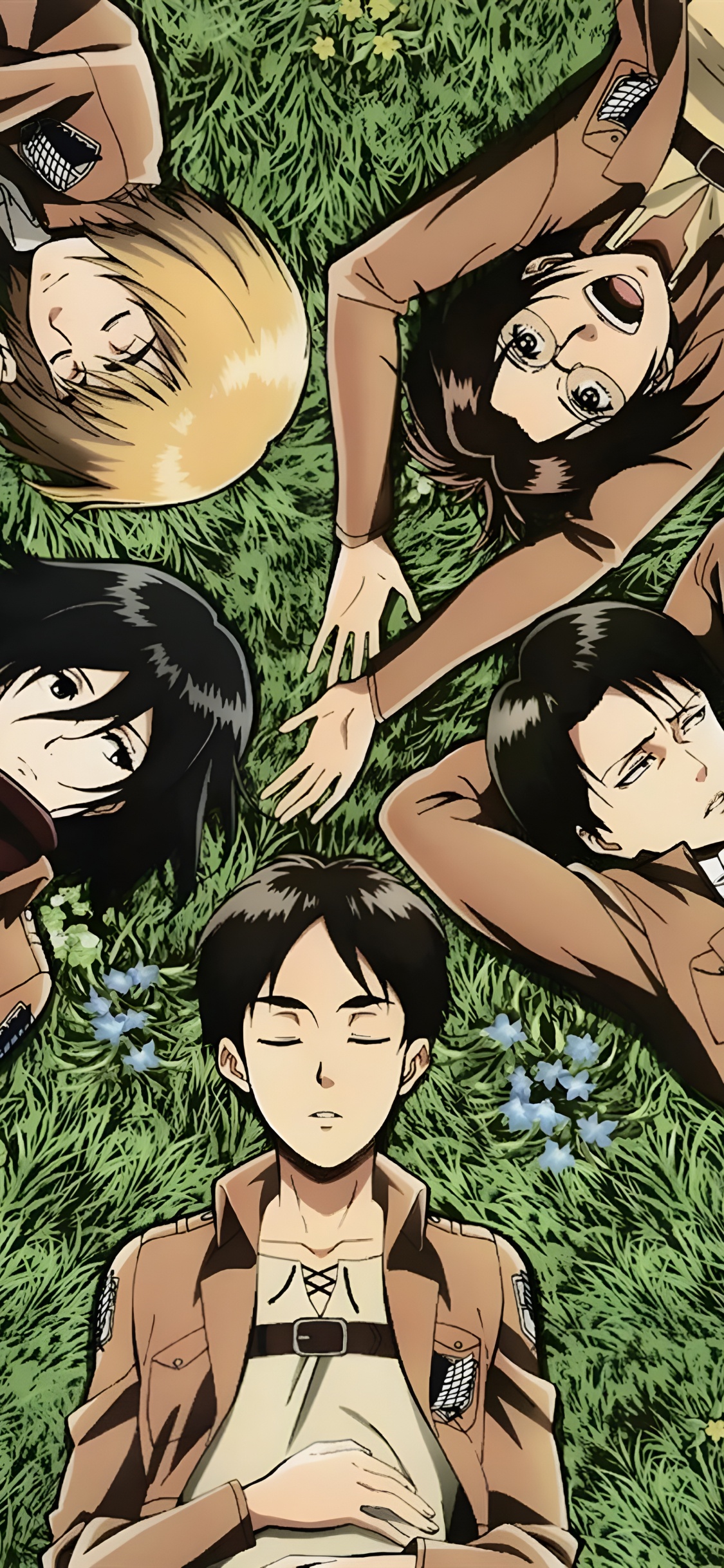 Anime, Aot st Patricks Day, Eren Yeager, Mikasa Ackerman, Levi Ackerman. Wallpaper in 1125x2436 Resolution
