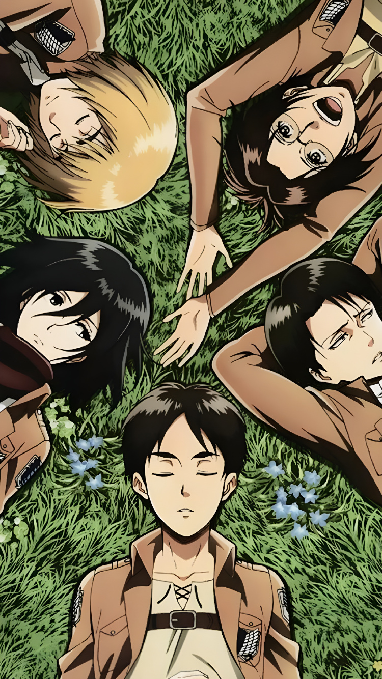 Anime, Mucho Día de San Patricio, Eren Yeager, Mikasa Ackerman, Levi Ackerman. Wallpaper in 750x1334 Resolution