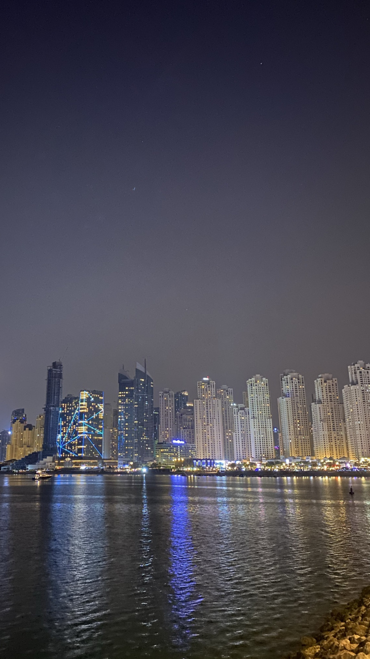 Singapore, Cityscape, Skyscraper, Water, Night. Wallpaper in 750x1334 Resolution
