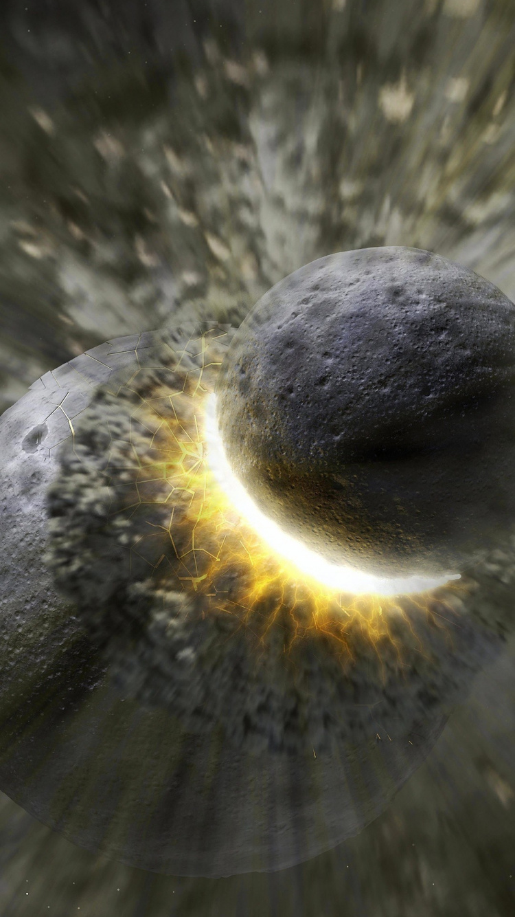 Terre, Planète, Collision, Système Solaire, Pluton. Wallpaper in 750x1334 Resolution