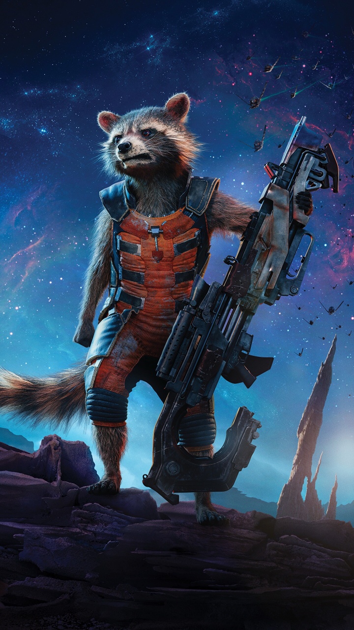 Mapache Cohete, Groot, Cohete, Marvel Comics, Caricatura. Wallpaper in 720x1280 Resolution