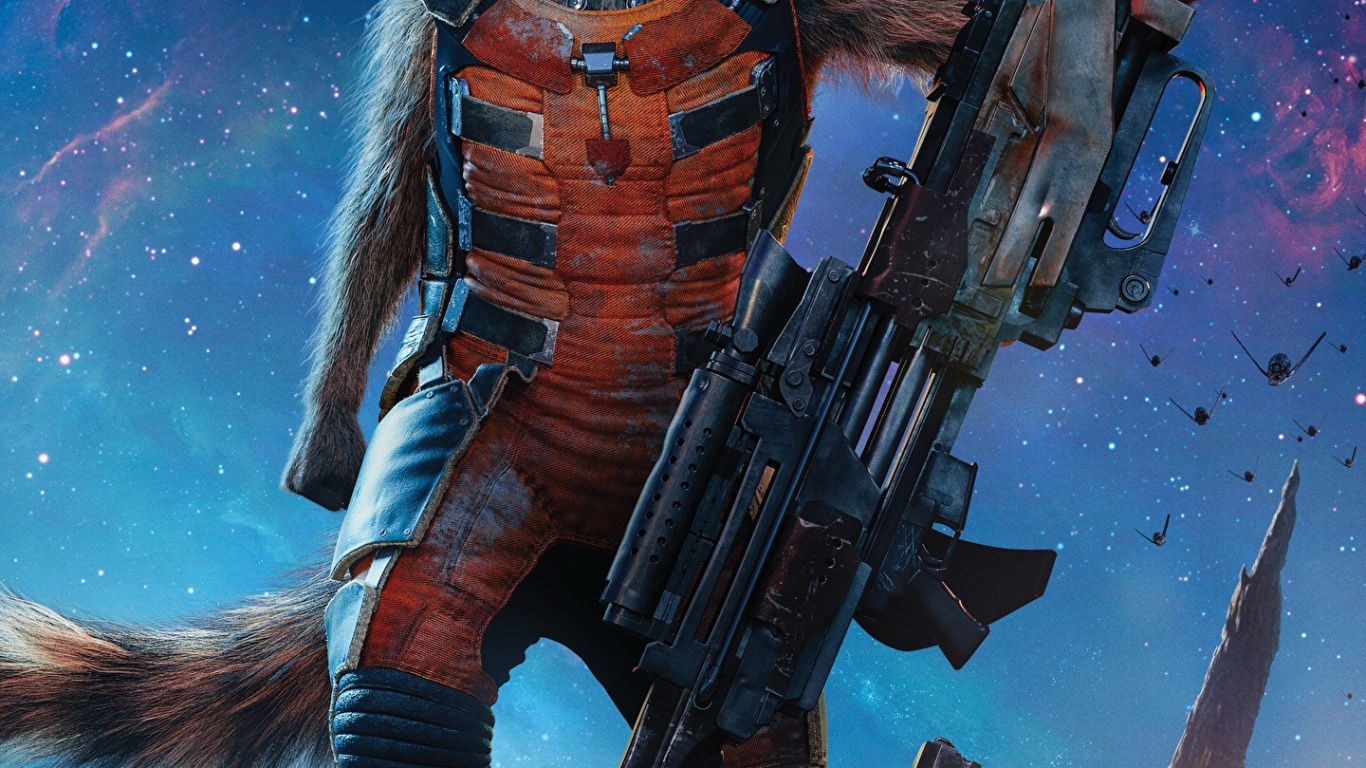 Rocket Raccoon, Groot, Rocket, Marvel Comics, Cartoon. Wallpaper in 1366x768 Resolution