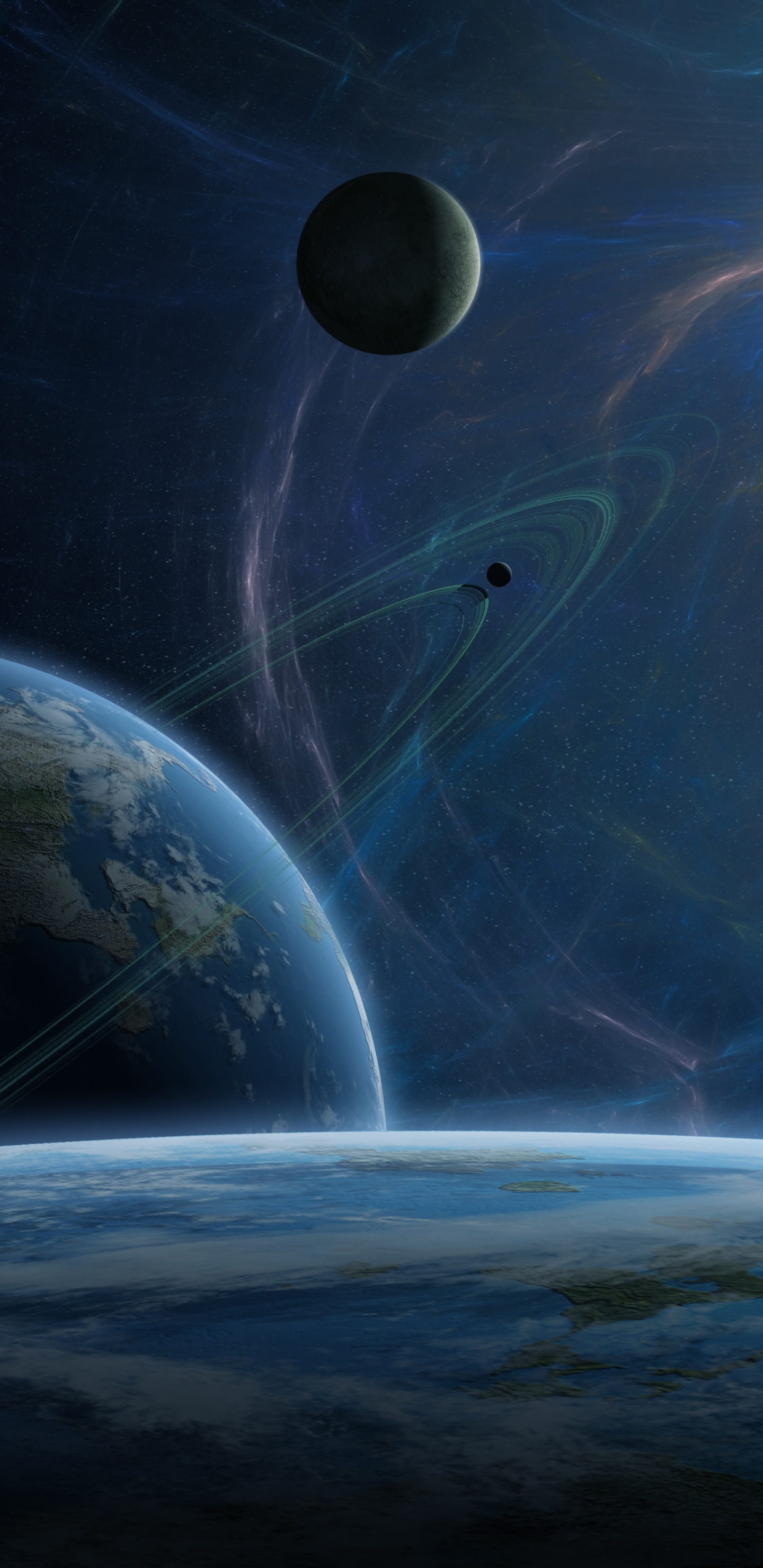 Abbildung Des Blauen Und Weißen Planeten. Wallpaper in 1440x2960 Resolution