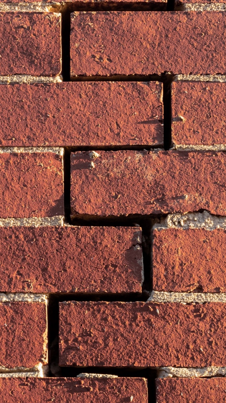 Brick, Wall, Brickwork, Brown, Rectangle. Wallpaper in 720x1280 Resolution