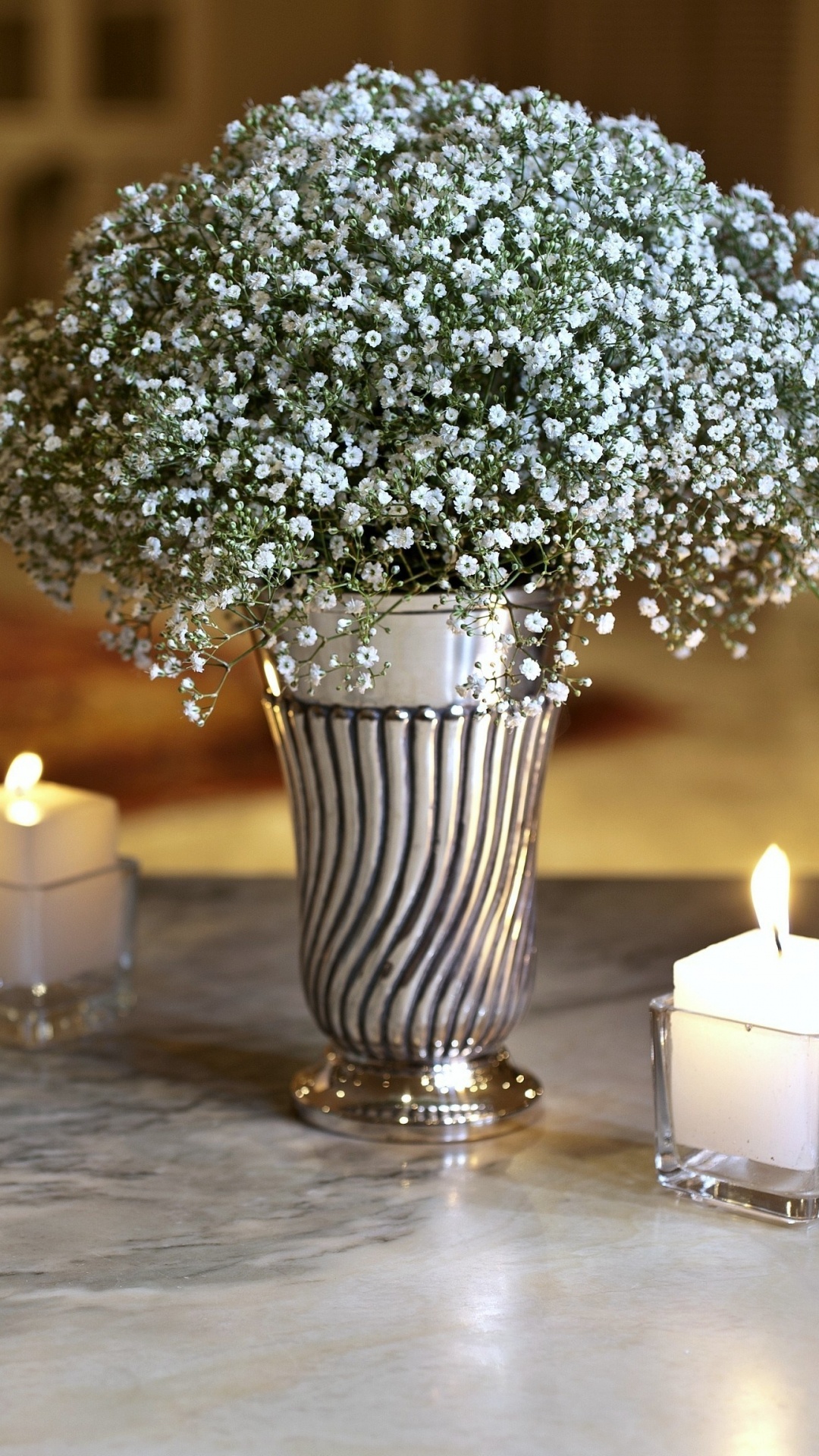 Vase, Flower, Centrepiece, Lighting, Table. Wallpaper in 1080x1920 Resolution