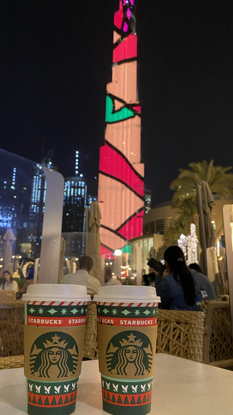 Dubai, Burj Khalifa, Starbucks Logo 2011, Drinkware, Tower. Wallpaper in 750x1334 Resolution