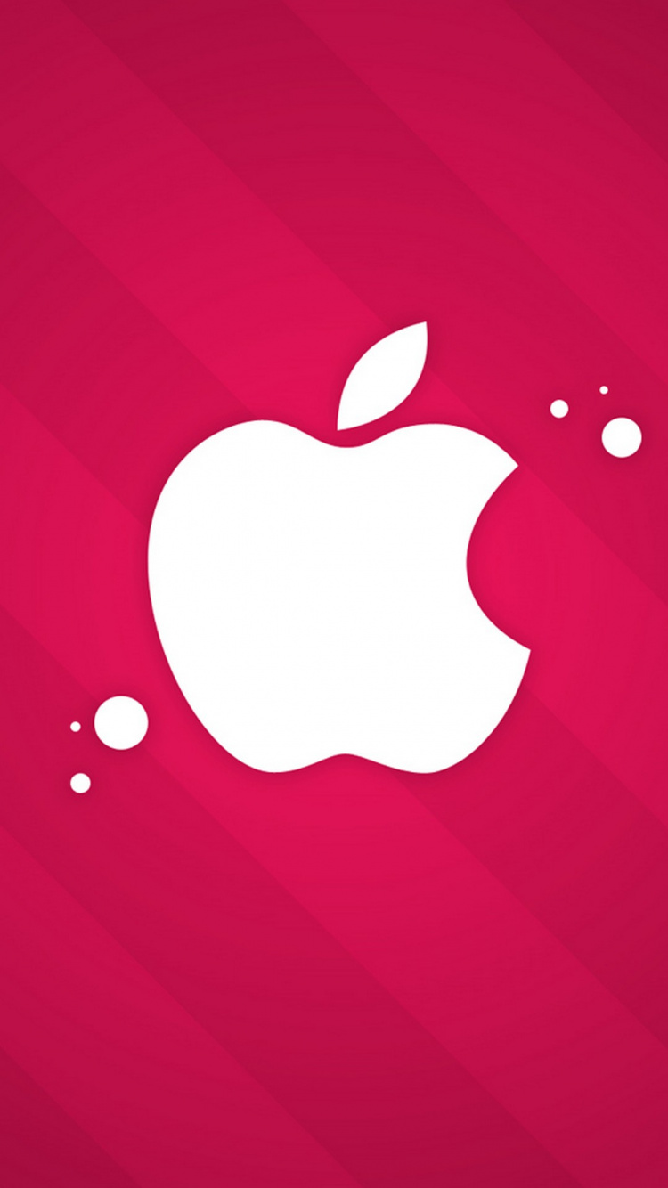Red and White Apple Logo. Wallpaper in 750x1334 Resolution