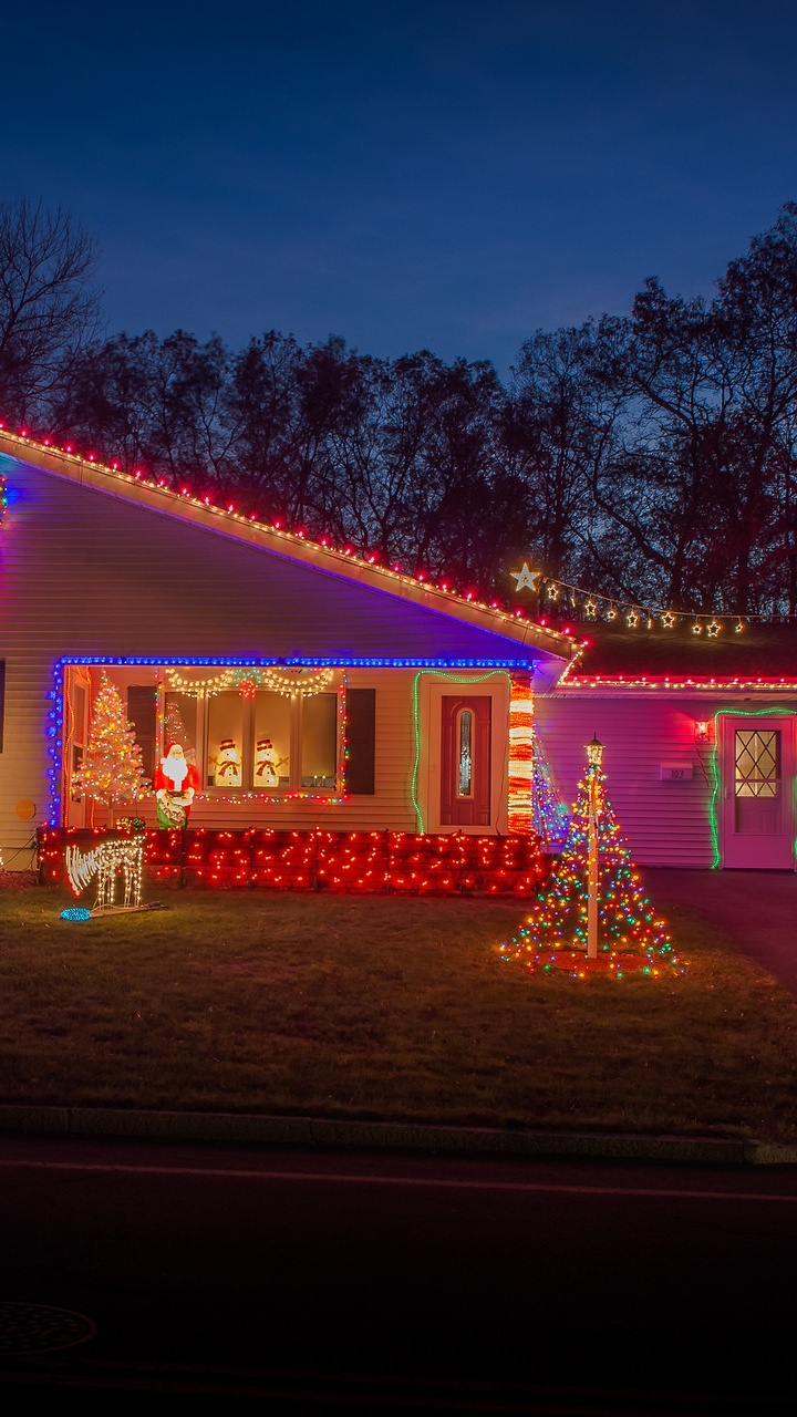 Luces de Navidad, El Día De Navidad, Nochevieja, Luz, Decoración de la Navidad. Wallpaper in 720x1280 Resolution