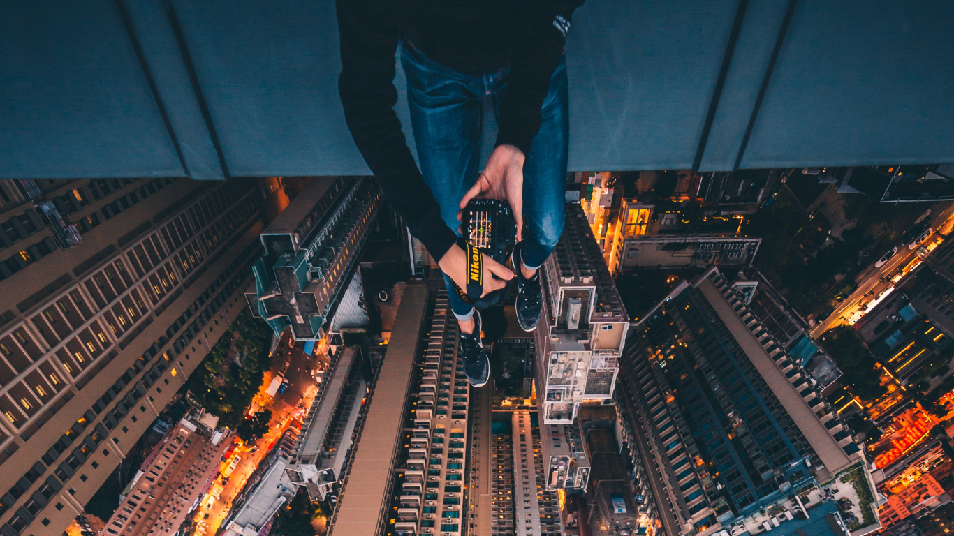 Aerial View of City Buildings During Daytime. Wallpaper in 1366x768 Resolution