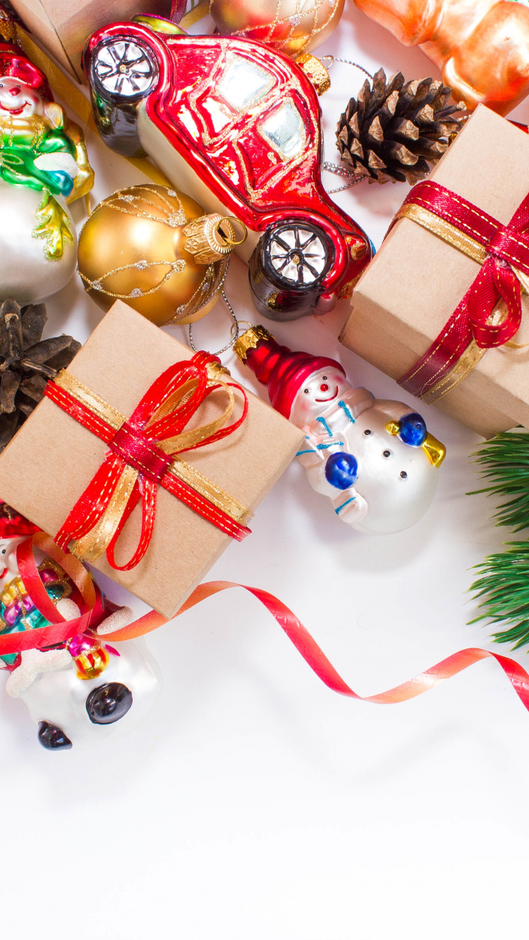 New Year, Gift, Christmas Ornament, Christmas Decoration, Christmas. Wallpaper in 750x1334 Resolution