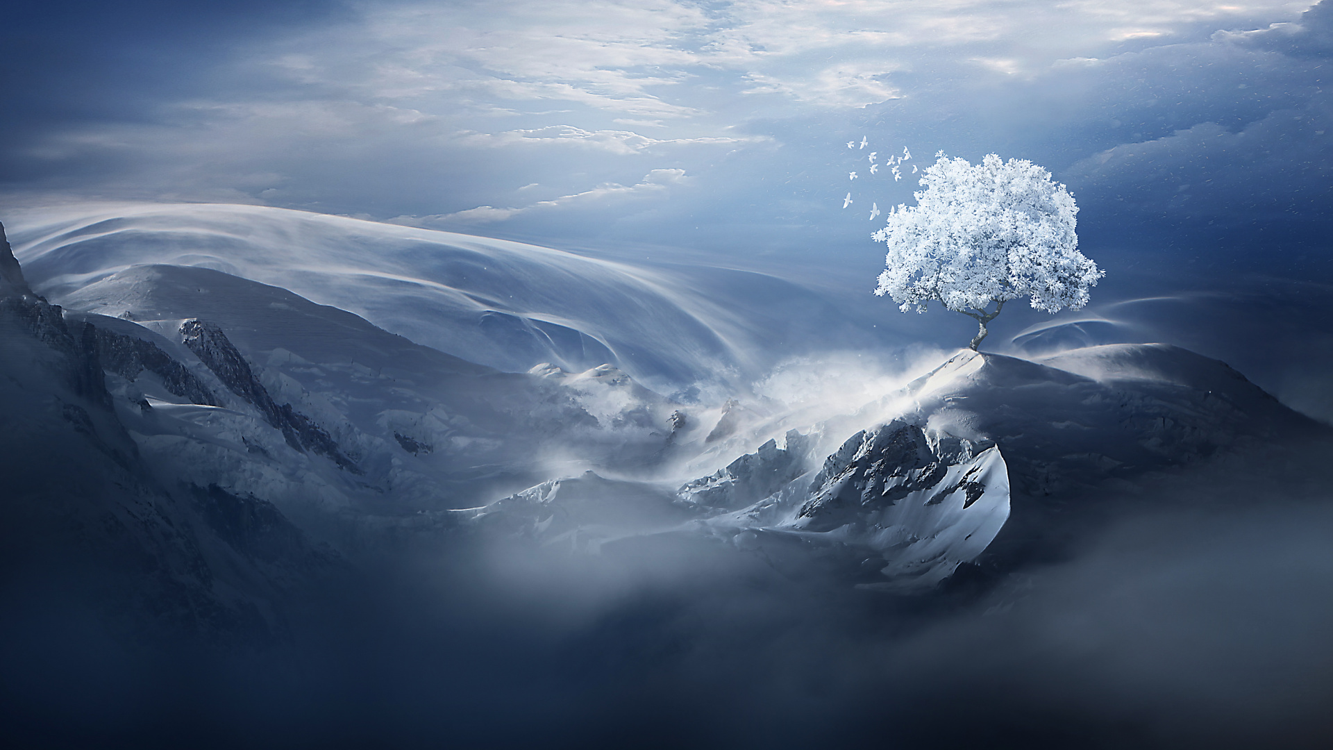 Ambiente, Invierno, Montaña, Chamonix, Mural. Wallpaper in 1920x1080 Resolution