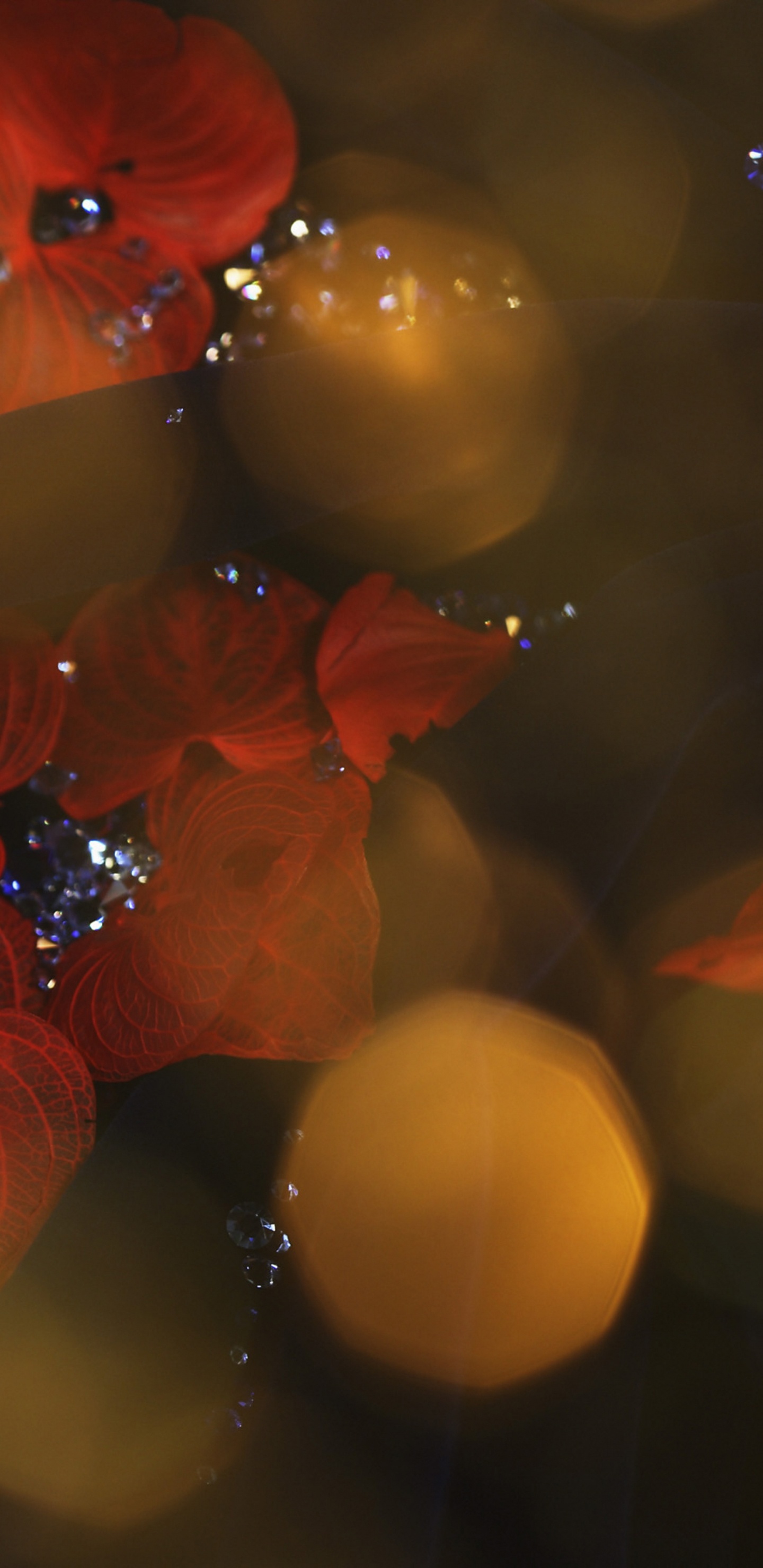 Luces Bokeh Rojas y Amarillas. Wallpaper in 1440x2960 Resolution