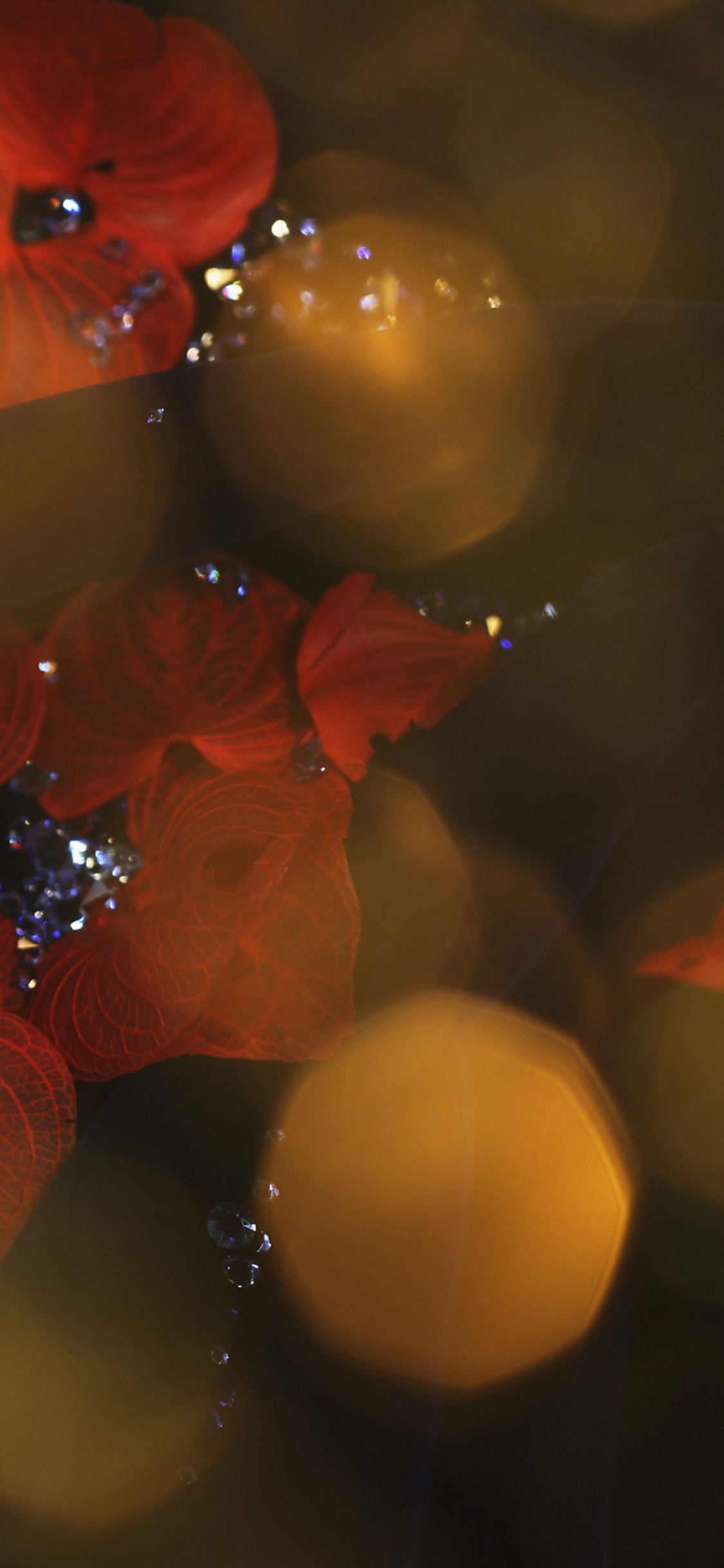 Red and Yellow Bokeh Lights. Wallpaper in 1125x2436 Resolution