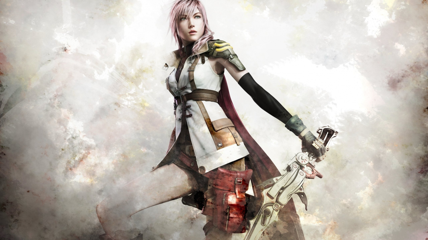 Woman in Black and Red Dress Holding Black Rifle. Wallpaper in 1366x768 Resolution