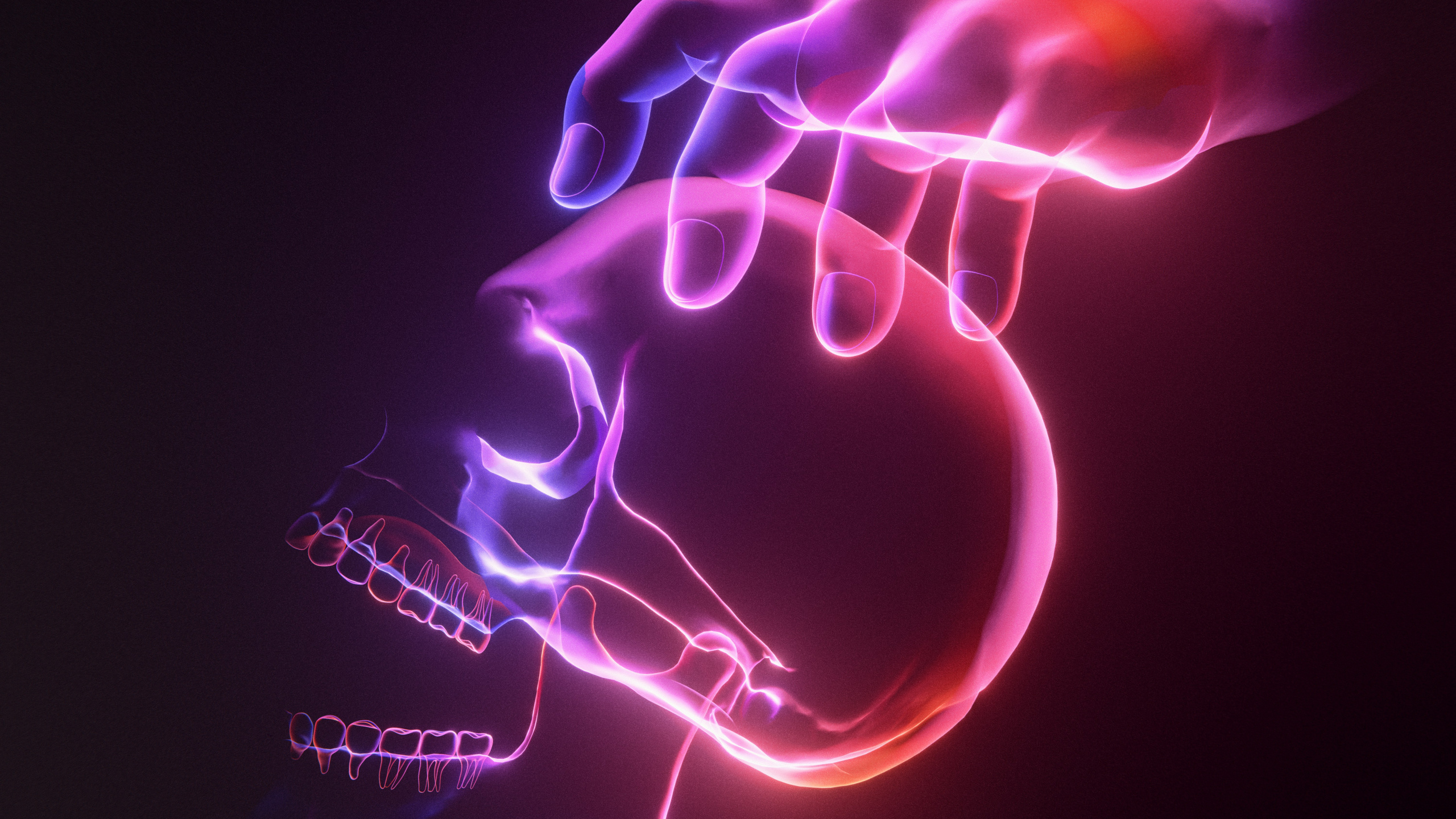 Luz, Rosa, Neon, Hueso, Gráficos. Wallpaper in 2560x1440 Resolution