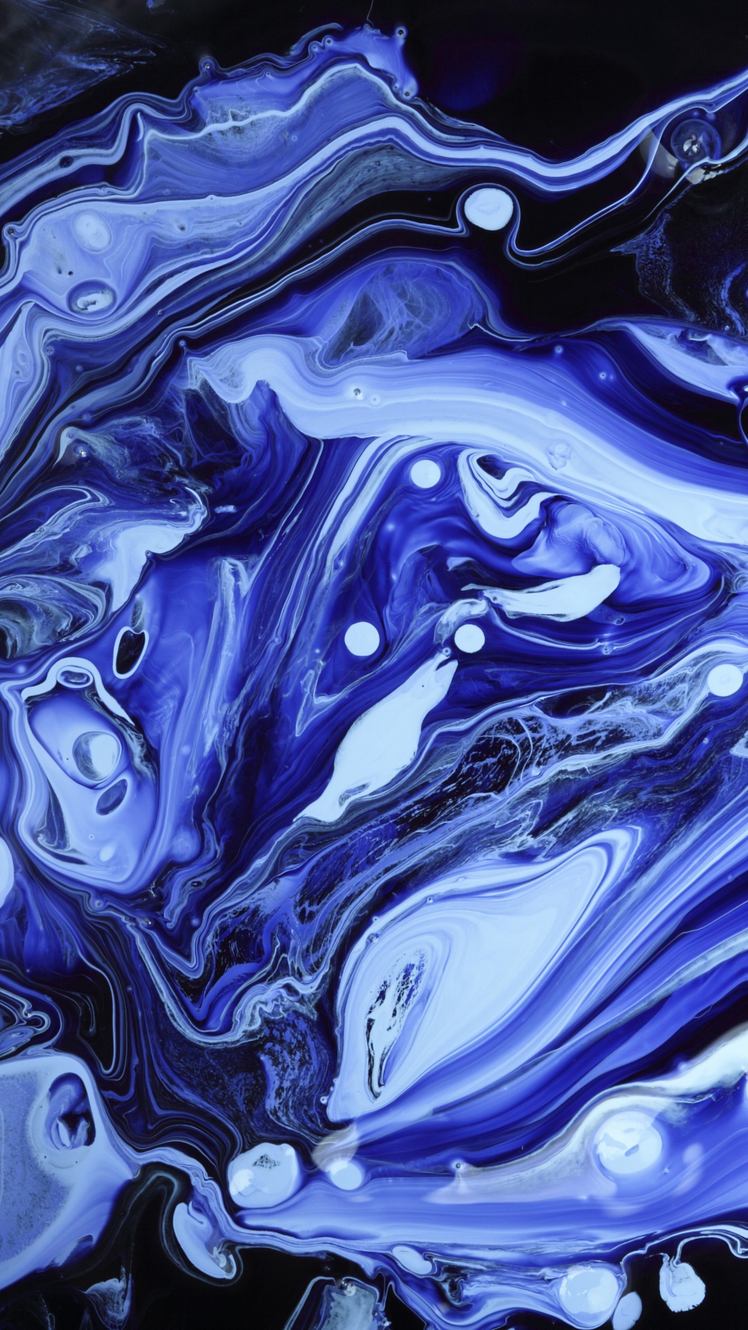 Water Drops on Blue Water. Wallpaper in 1080x1920 Resolution