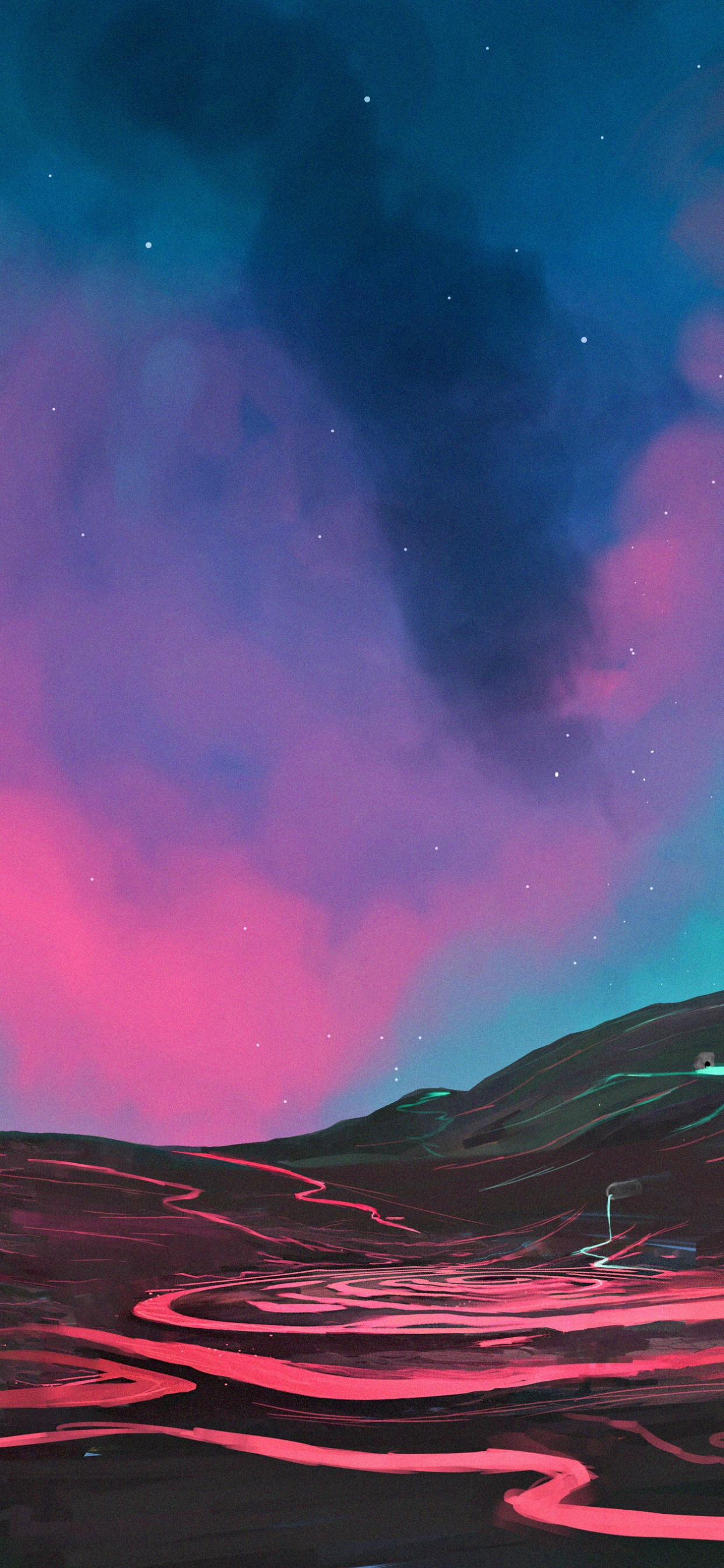 Schwarz-weißer Berg Unter Blauem Himmel. Wallpaper in 1242x2688 Resolution