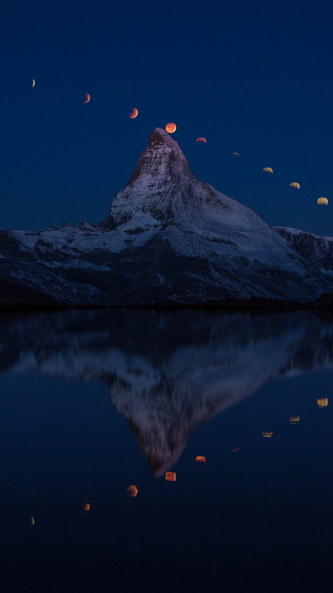 Reflection, Nature, Blue, Mountain, Water. Wallpaper in 1080x1920 Resolution