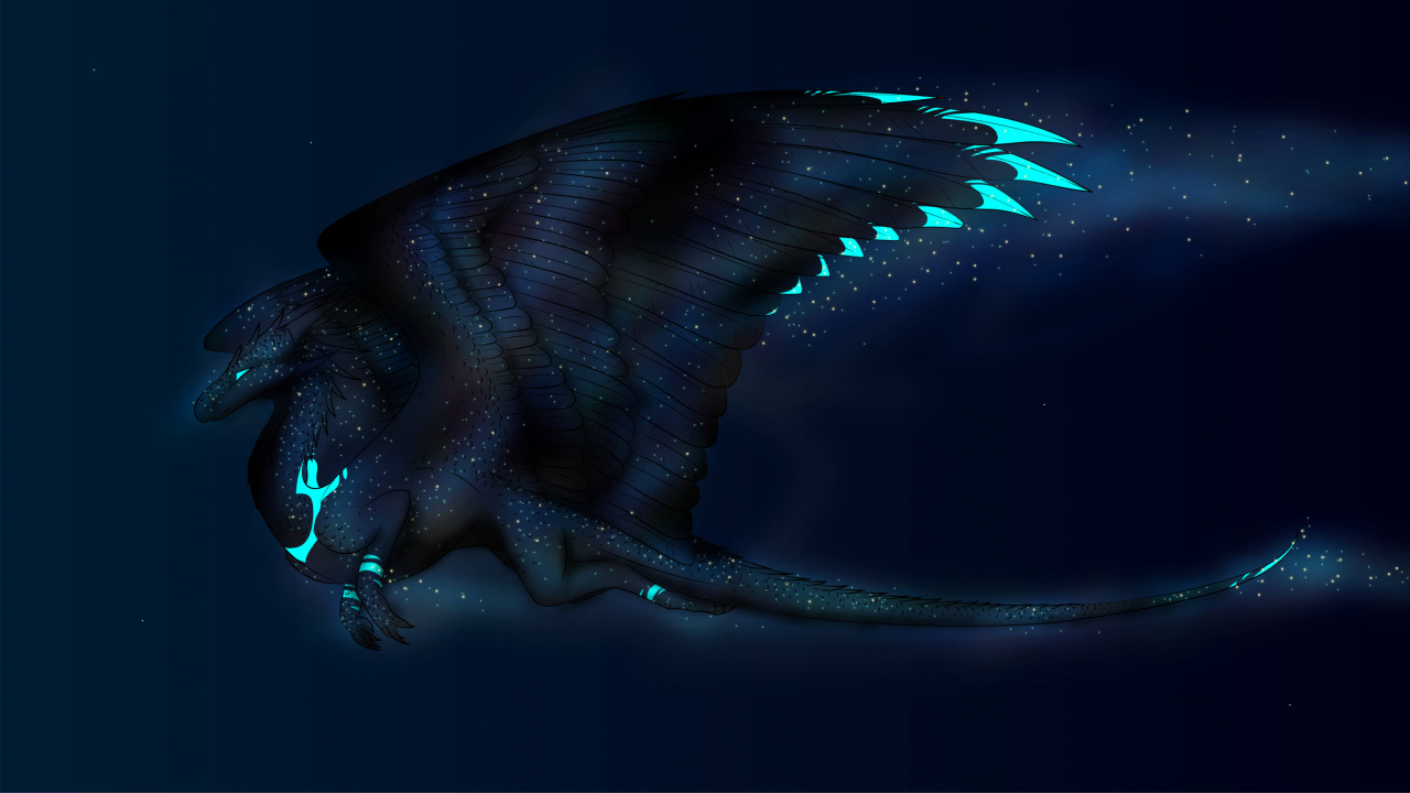 Blaue Und Schwarze Drachenillustration. Wallpaper in 1280x720 Resolution