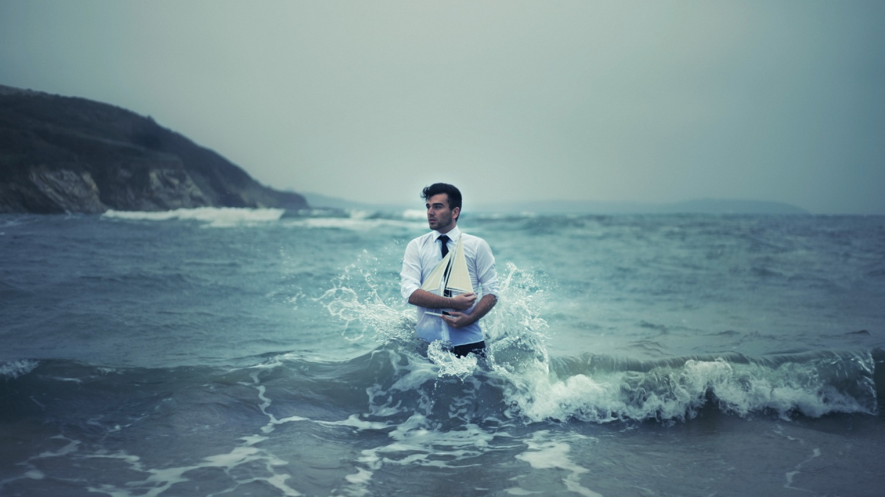 Mer, Eau, le Vent Vague, Amusement, Vacances. Wallpaper in 1280x720 Resolution