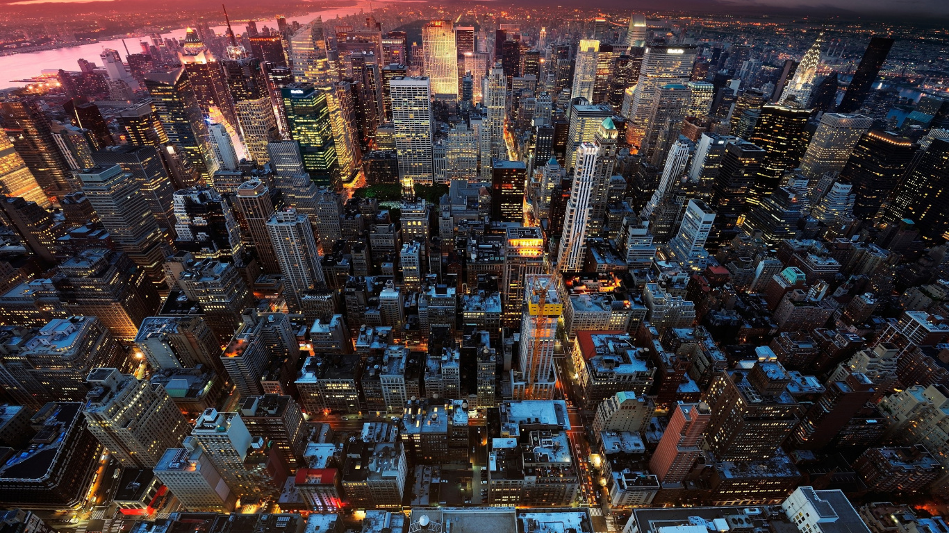 Vue Aérienne Des Bâtiments de la Ville Pendant la Journée. Wallpaper in 1366x768 Resolution