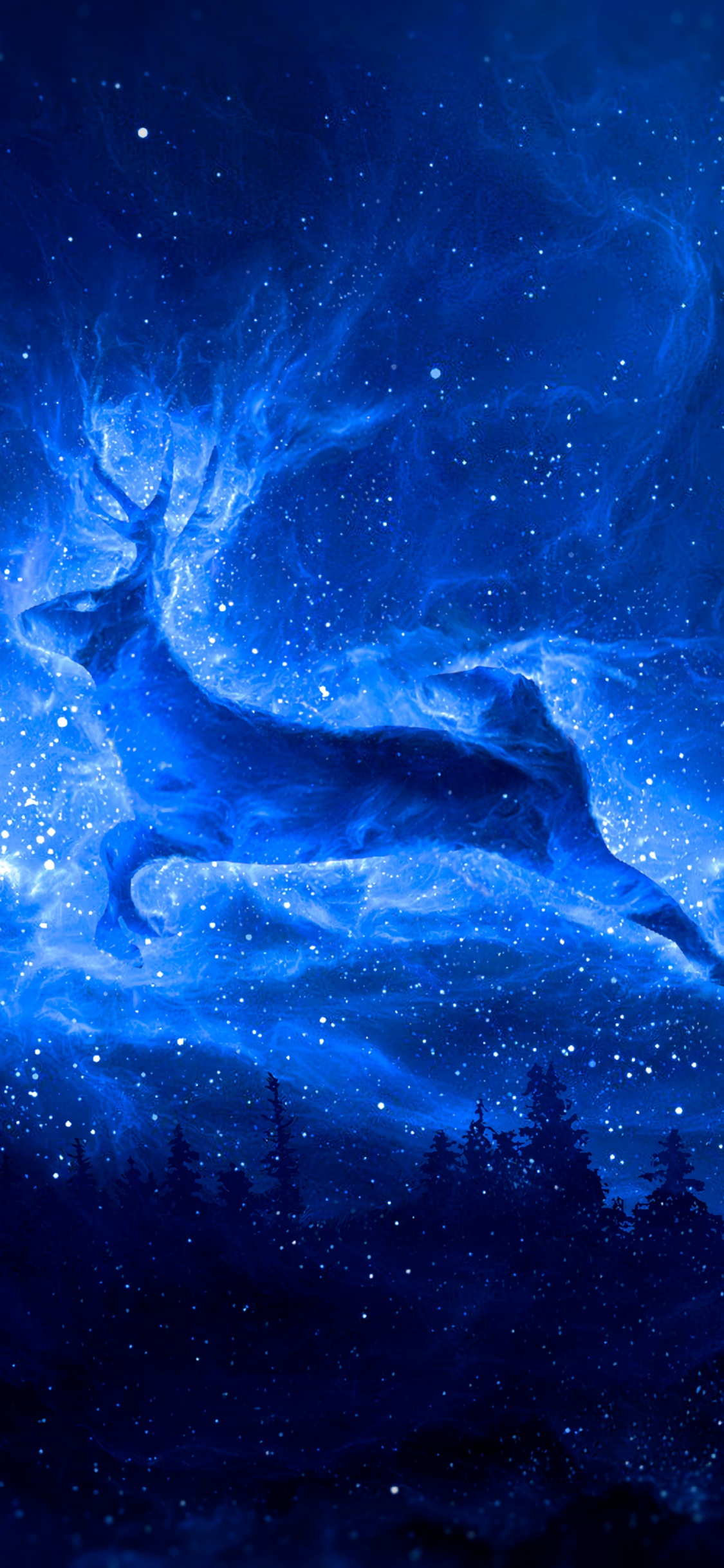 Blaue Und Weiße Galaxieillustration. Wallpaper in 1125x2436 Resolution