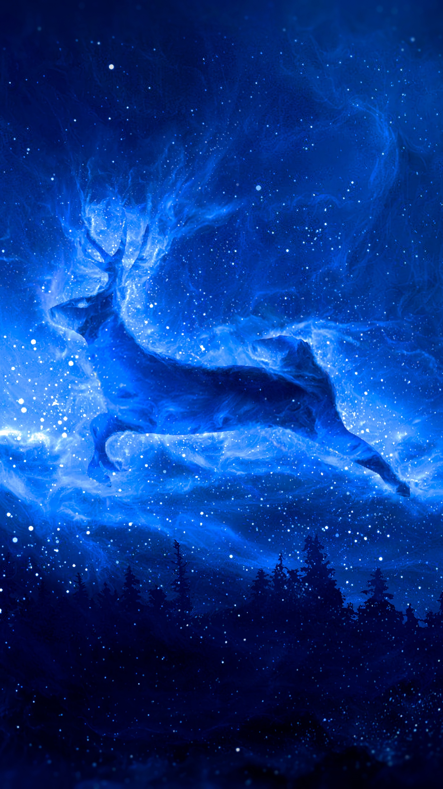 Blaue Und Weiße Galaxieillustration. Wallpaper in 1440x2560 Resolution