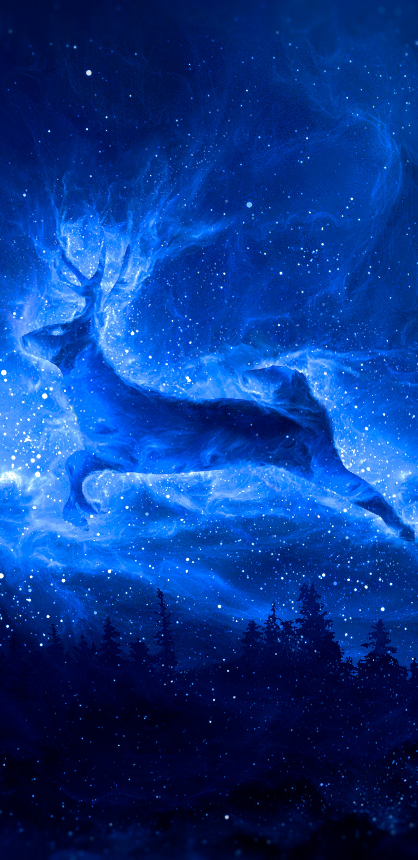 Blaue Und Weiße Galaxieillustration. Wallpaper in 1440x2960 Resolution