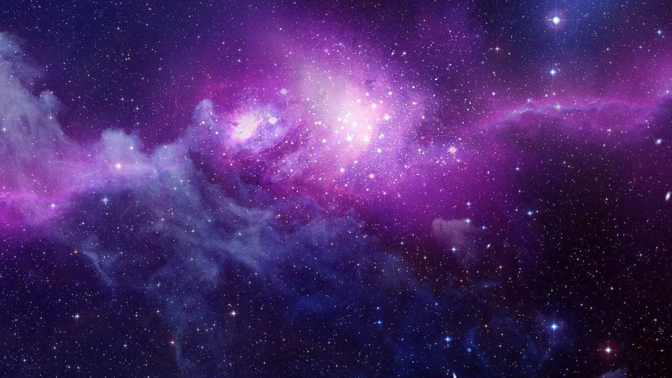 Ciel de Galaxie Violet et Noir. Wallpaper in 1366x768 Resolution