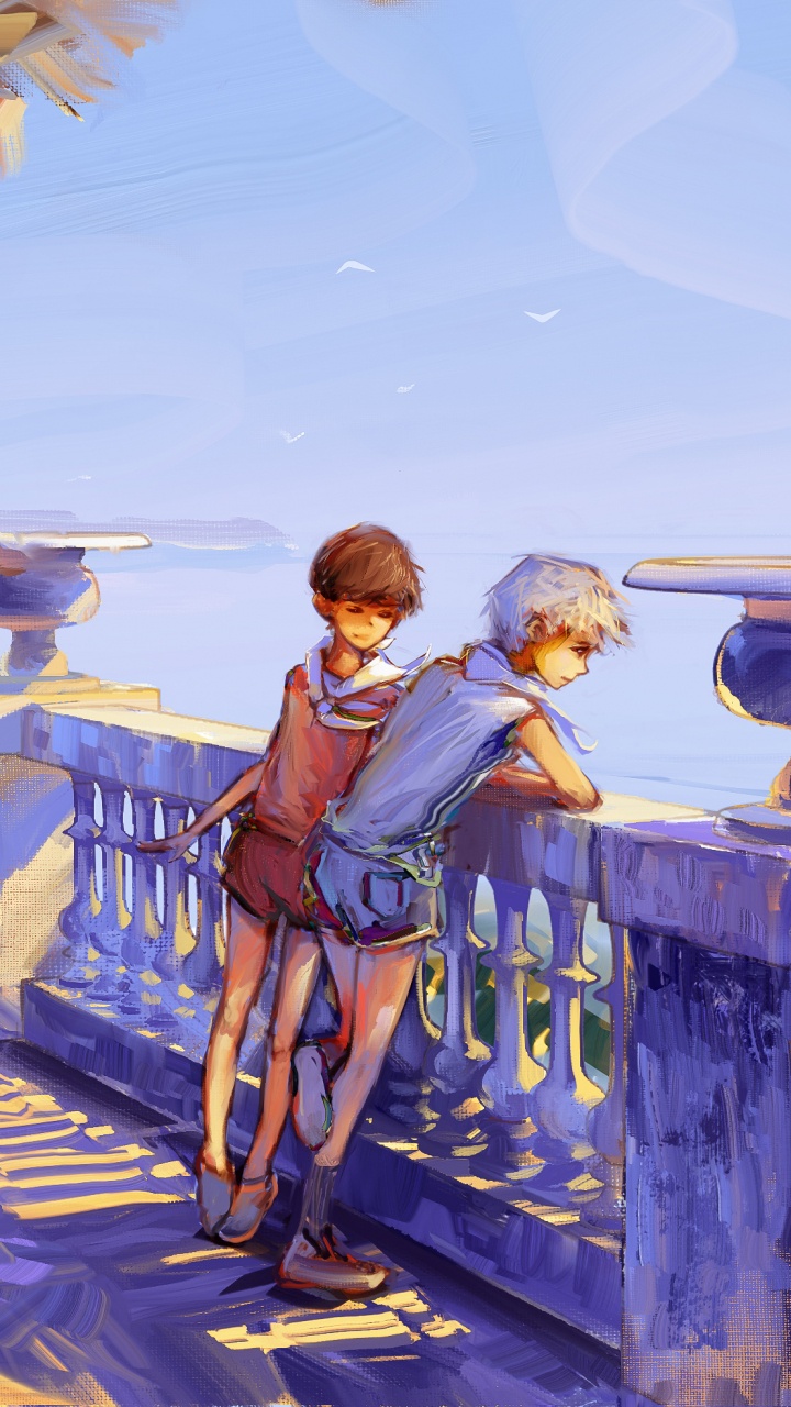 Femme en Robe Bleue Debout Sur un Quai en Bois Marron Pendant la Journée. Wallpaper in 720x1280 Resolution