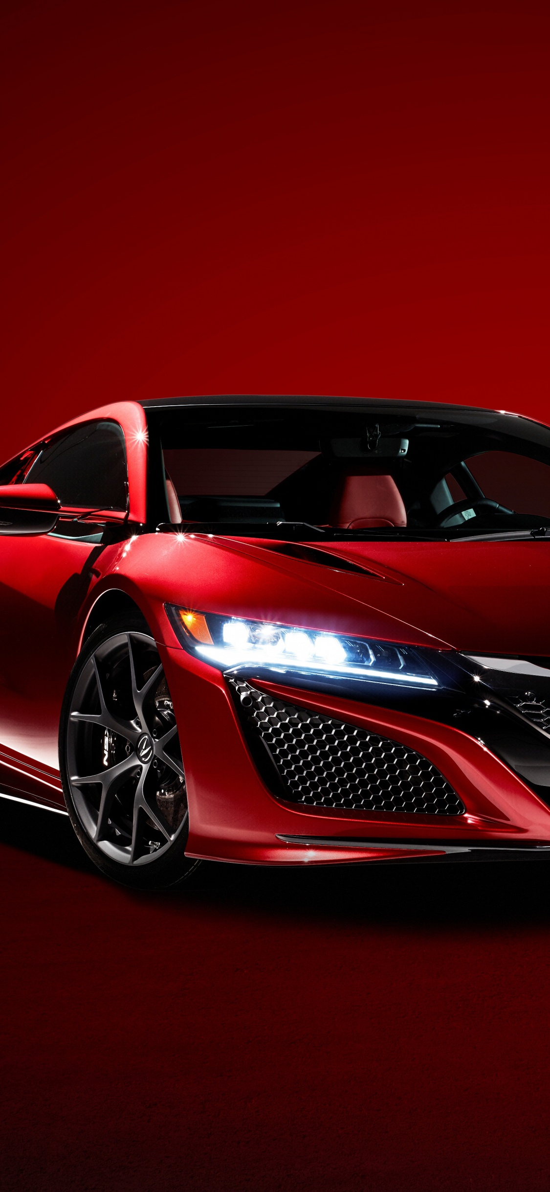 讴歌, 超级跑车, 红色的, 本田, 汽车展 壁纸 1125x2436 允许