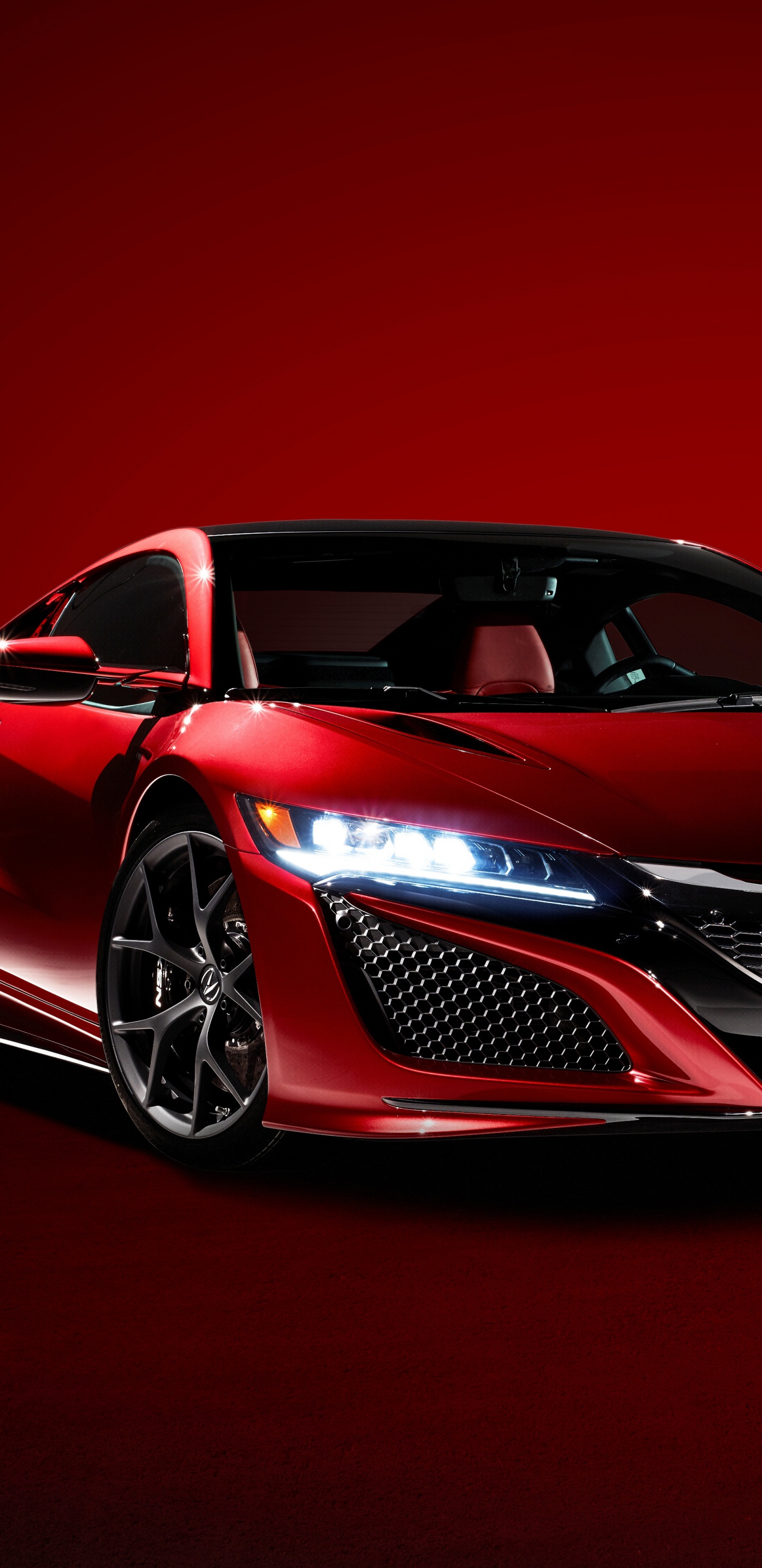 讴歌, 超级跑车, 红色的, 本田, 汽车展 壁纸 1440x2960 允许