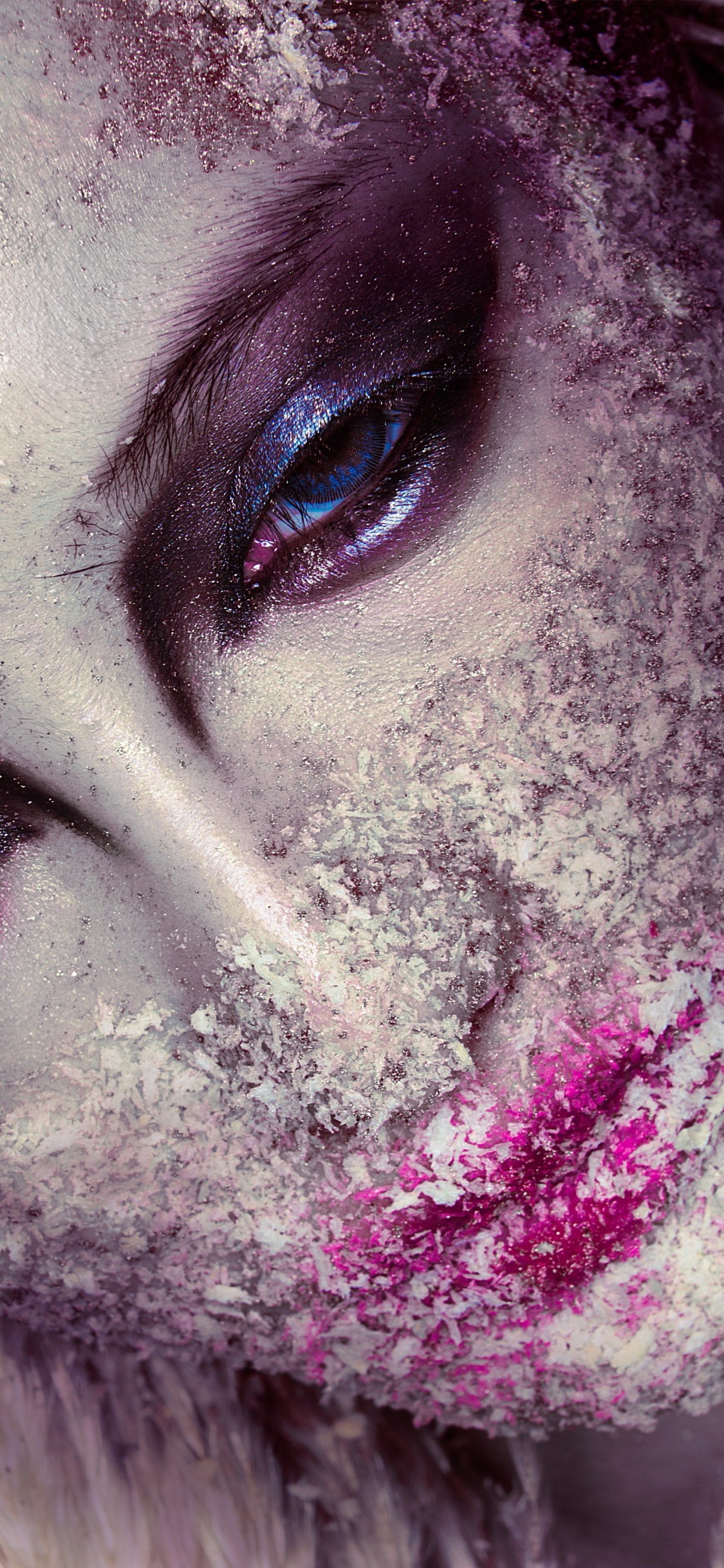 Nose, Eyebrow, Eye, Eyelash, Purple. Wallpaper in 1125x2436 Resolution