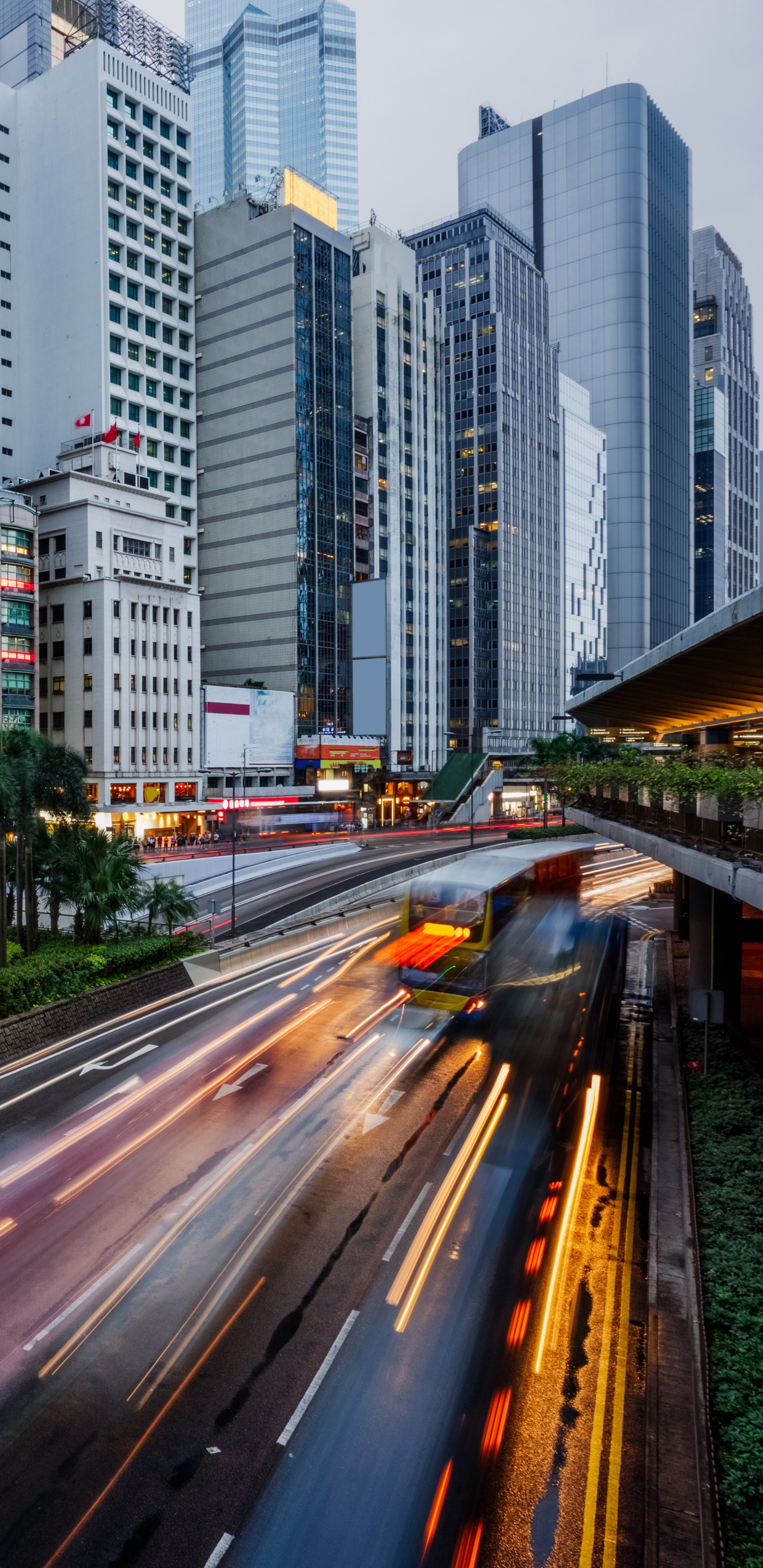 Time Lapse Photography of City Road During Night Time. Wallpaper in 1440x2960 Resolution