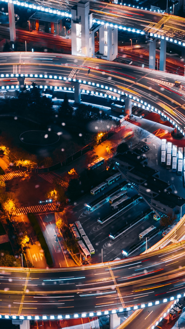 Architecture, Metropolis, Night, City, Urban Area. Wallpaper in 750x1334 Resolution