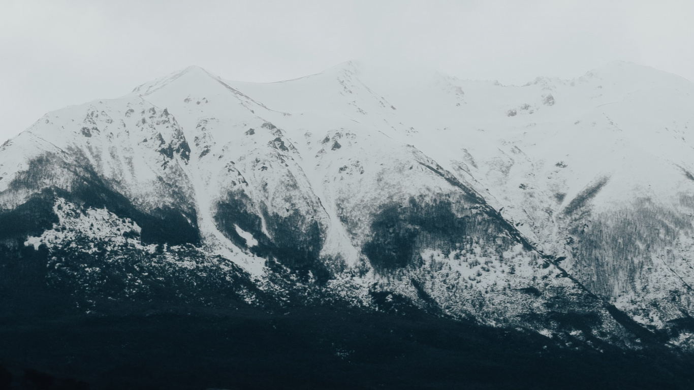 山脉, 多山的地貌, 高地, 冬天, 山口 壁纸 1366x768 允许