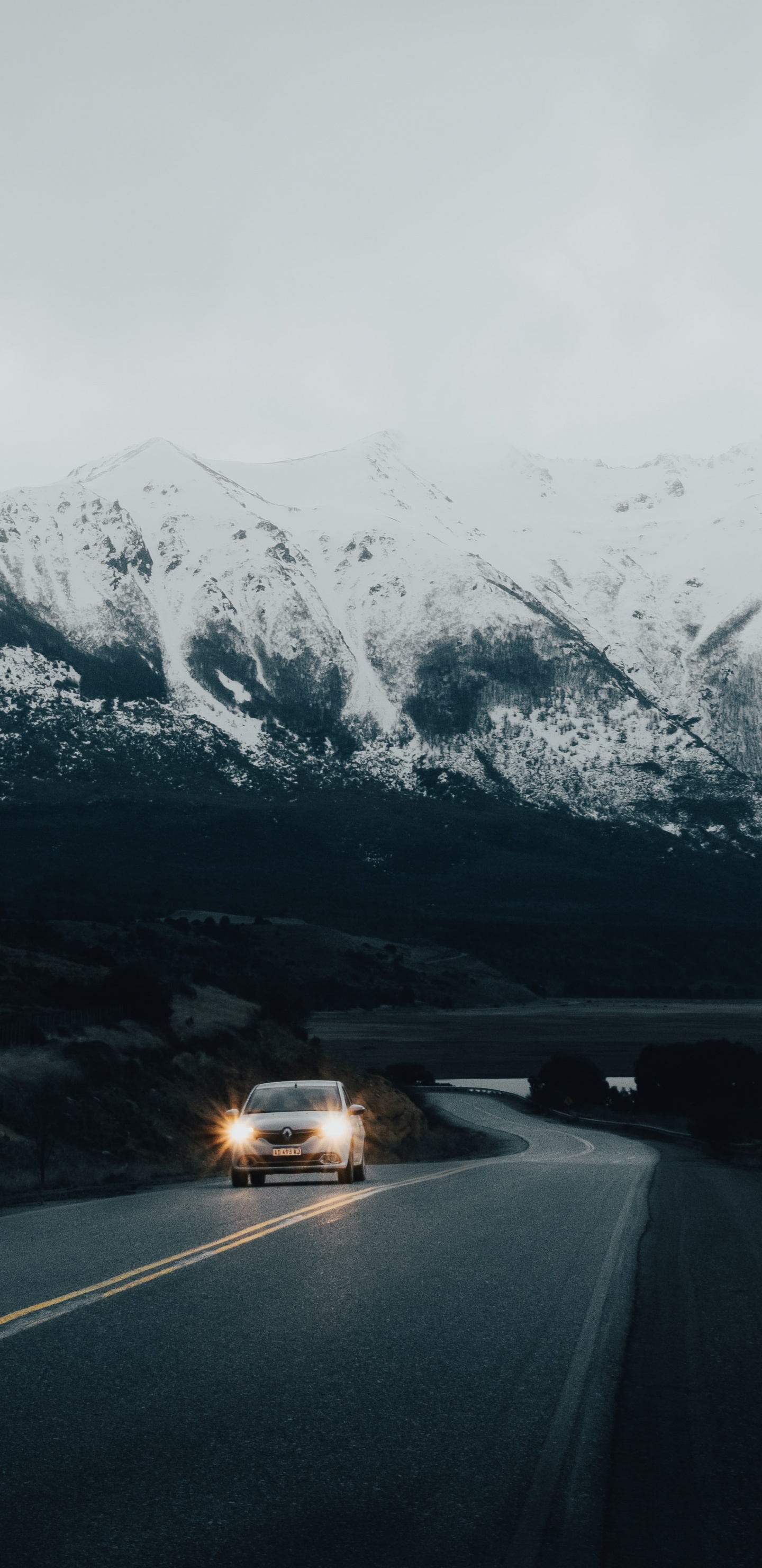 山脉, 多山的地貌, 高地, 冬天, 山口 壁纸 1440x2960 允许