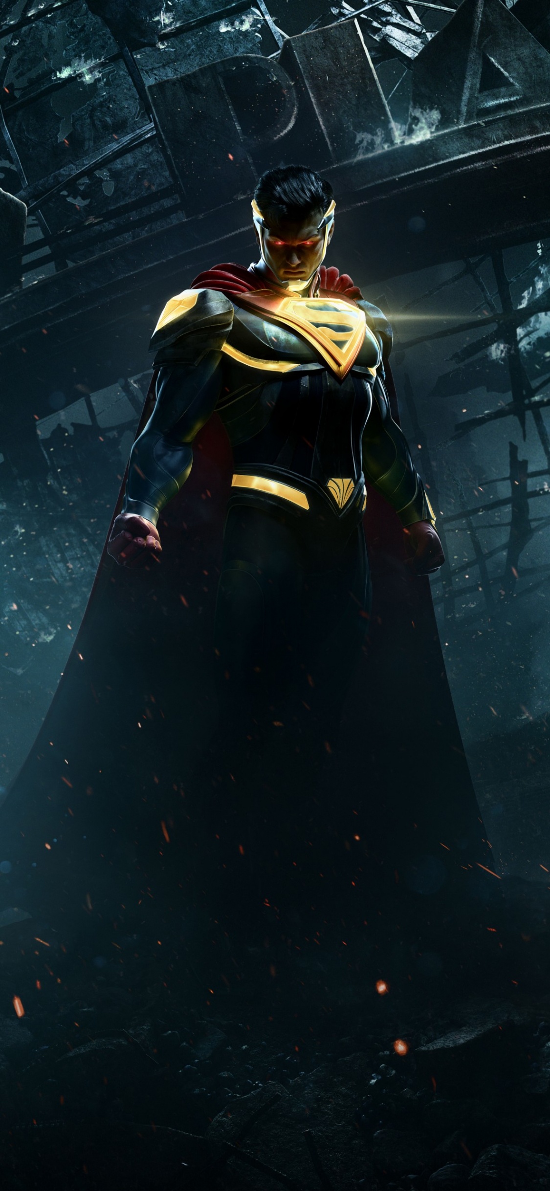 Homme en Veste Noire et Jaune Debout Sur Une Peinture Abstraite en Noir et Blanc. Wallpaper in 1125x2436 Resolution