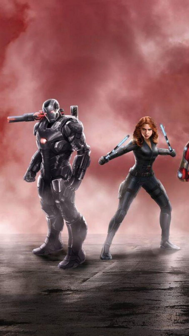 3 Hombres en Traje Rojo y Negro Con Caballo Negro.. Wallpaper in 750x1334 Resolution