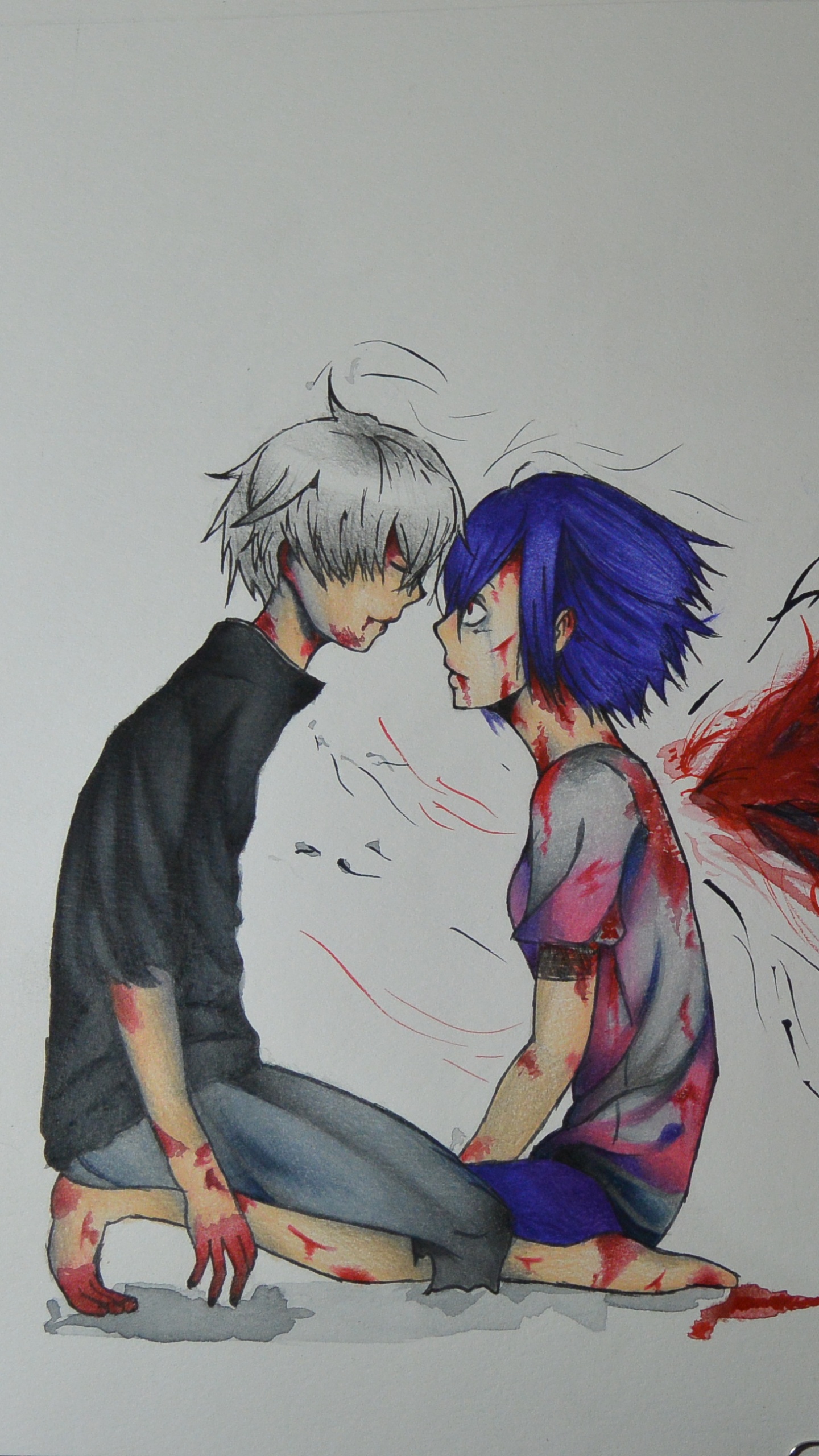 Blue Haired Male Anime Character. Wallpaper in 1440x2560 Resolution